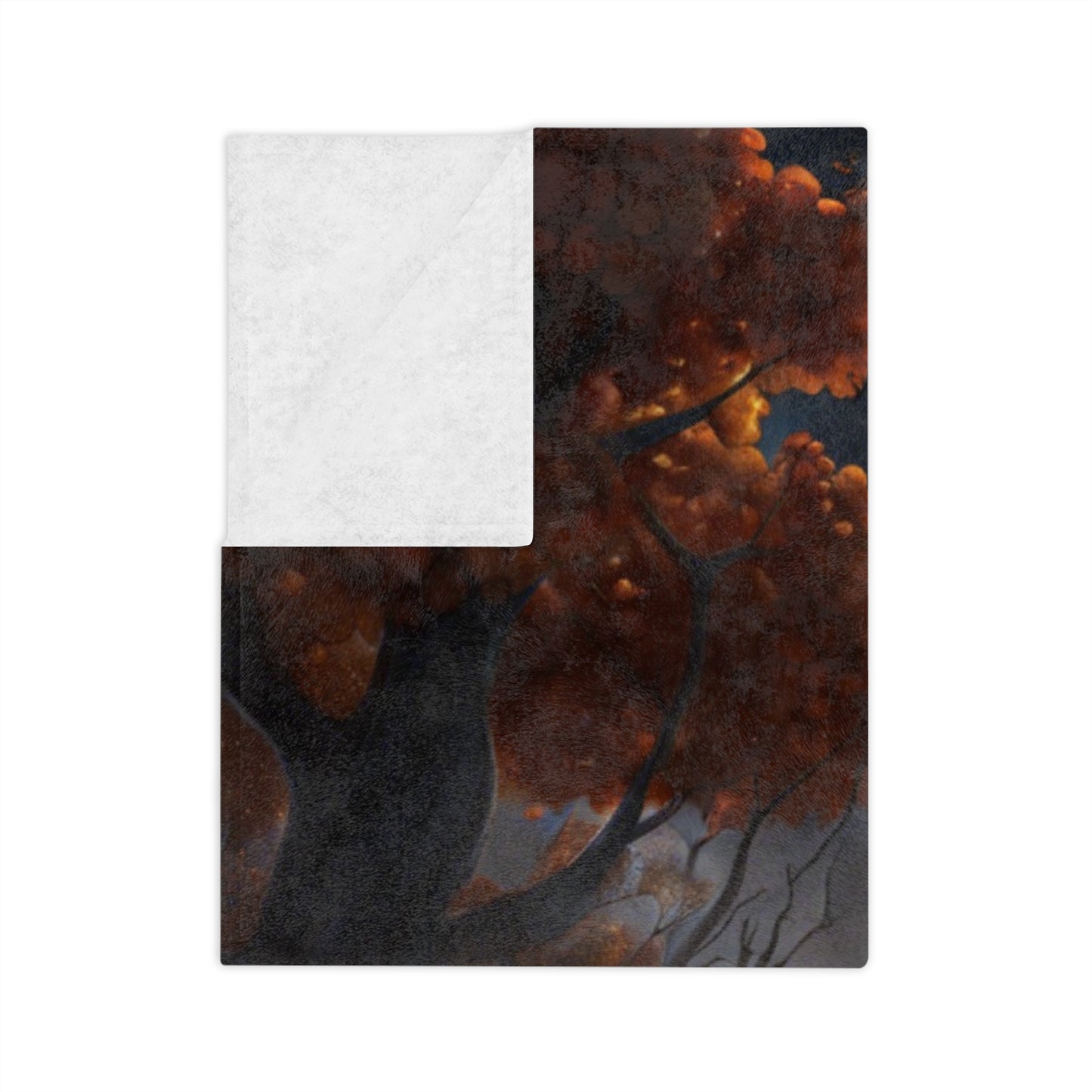 Spooky Cottage & Glowing Pumpkins Halloween Lightweight Velveteen Blanket