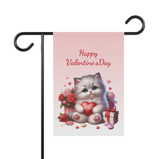 Valentine Kitten Garden Flag
