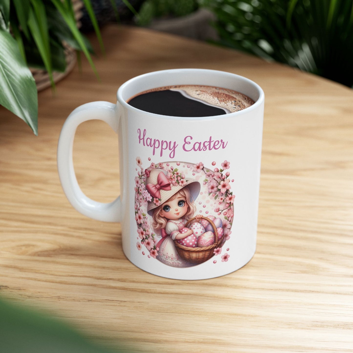 Beautiful Easter Coffee Mug with a Vintage Look