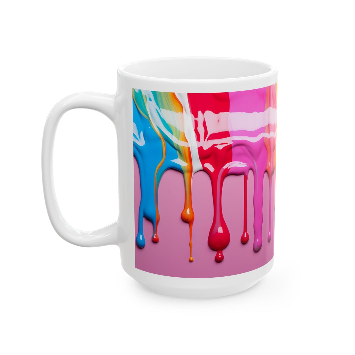 Vibrant Paint Drip Art Coffee Mug