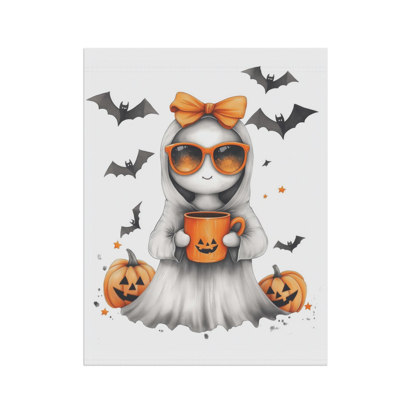 Cute Girl Ghost Halloween Flag