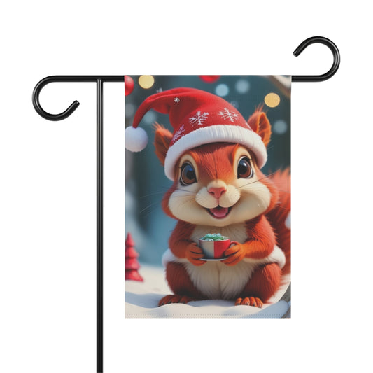 Cute Holiday Squirrel Garden Flag