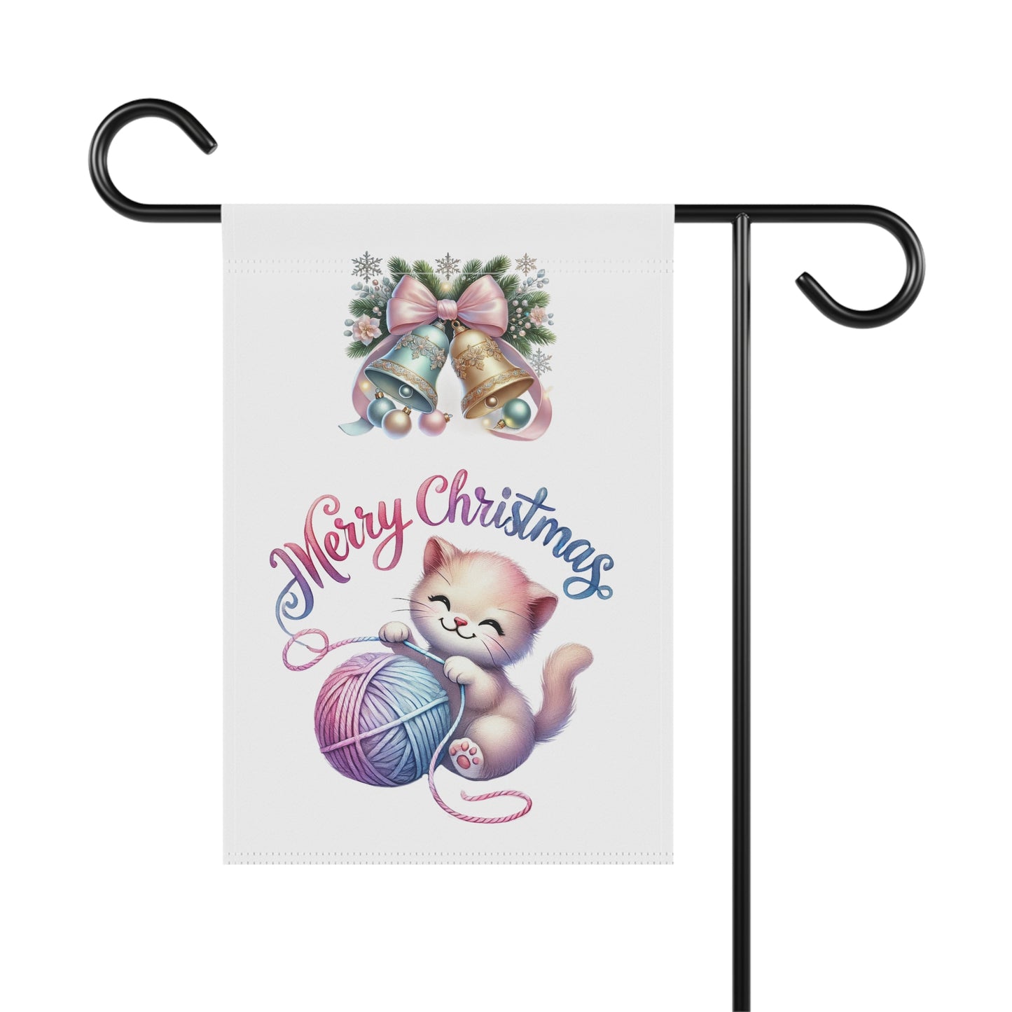 Happy Kitten Christmas Flag