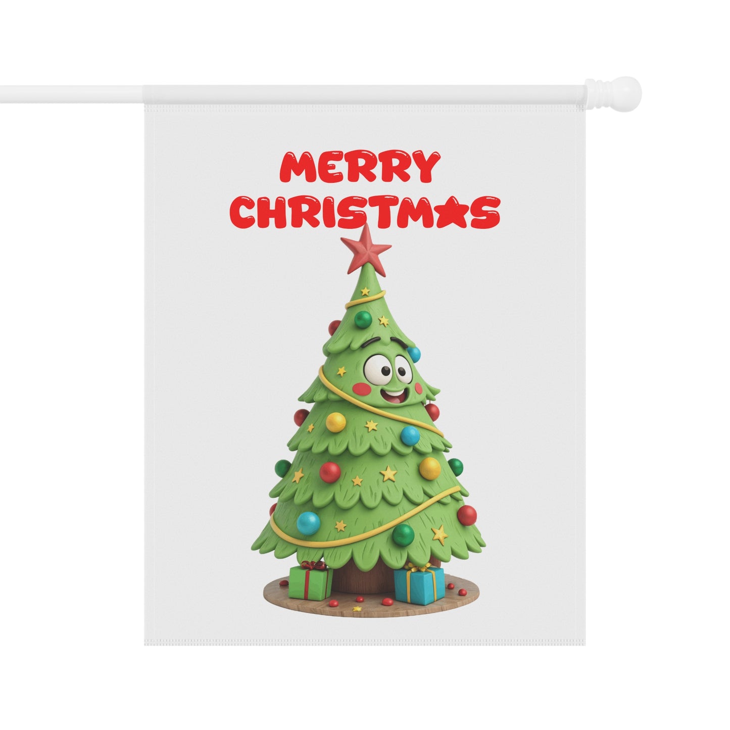 Funny Cartoon Christmas Tree Garden Flag