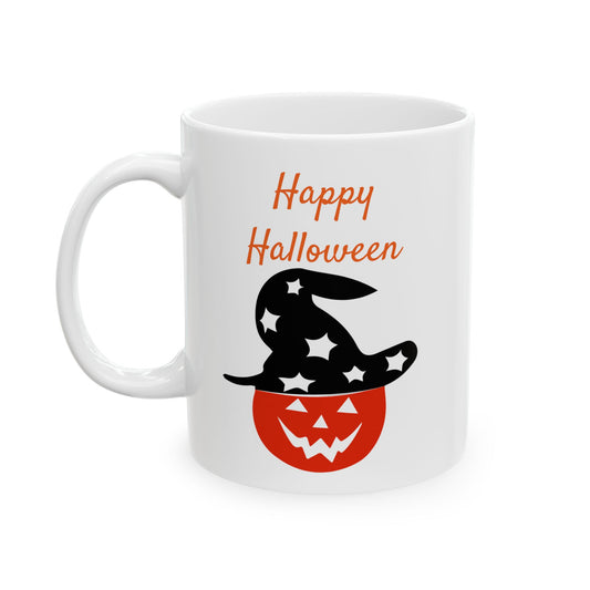 Happy Halloween Pumpkin Witch Hat Coffee Mug