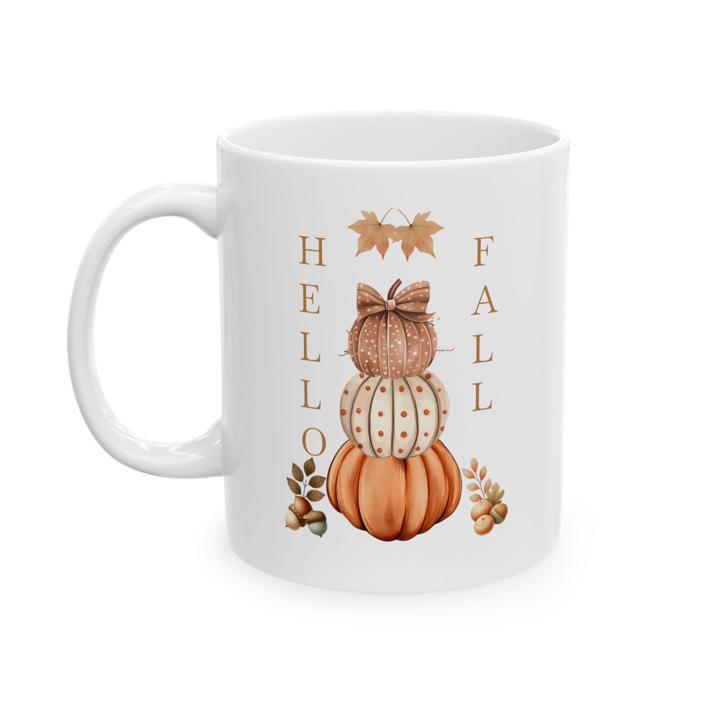 "Hello Fall" Stacked Pumpkin Coffee Mug