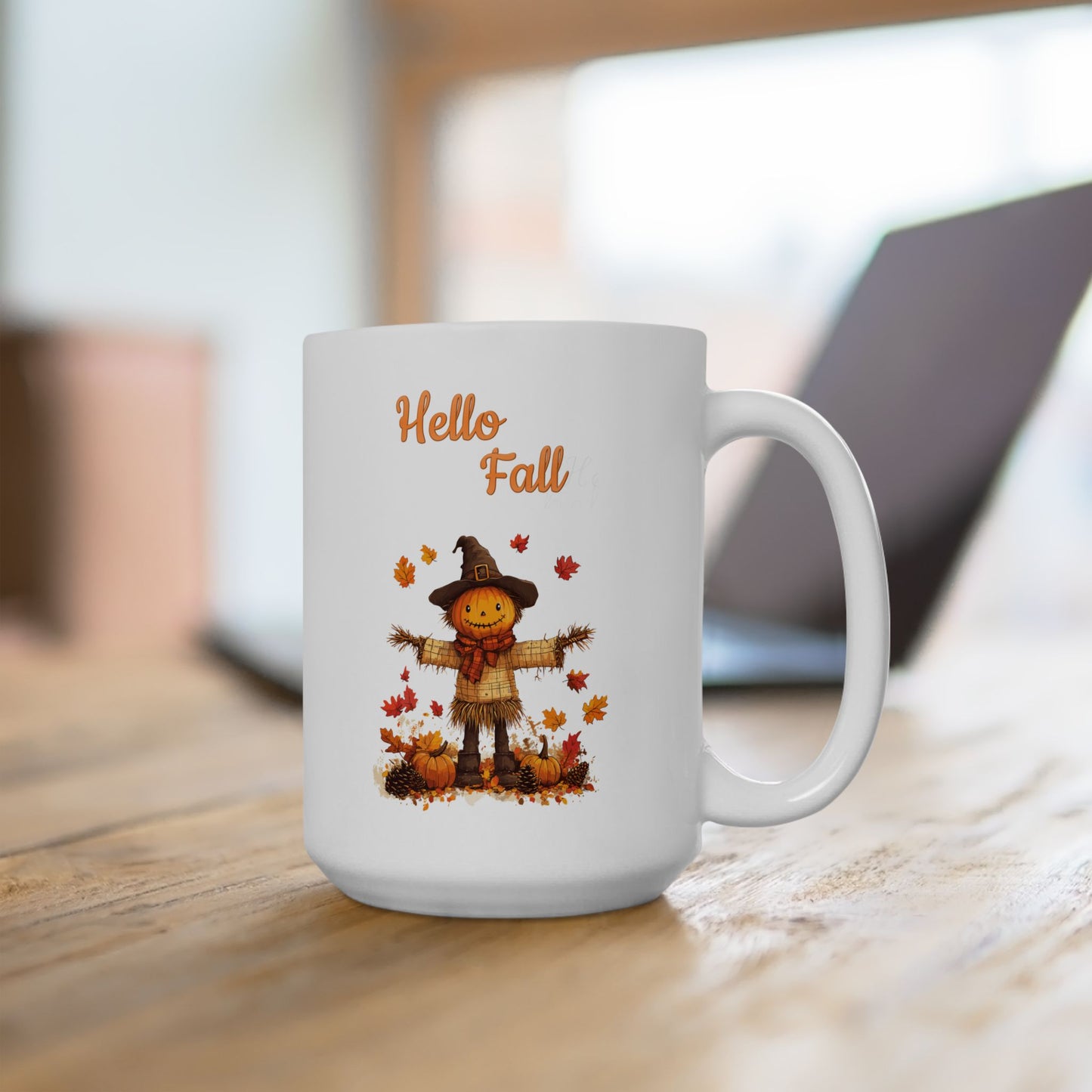Hello Fall Pumpkin Scarecrow Coffee Mug