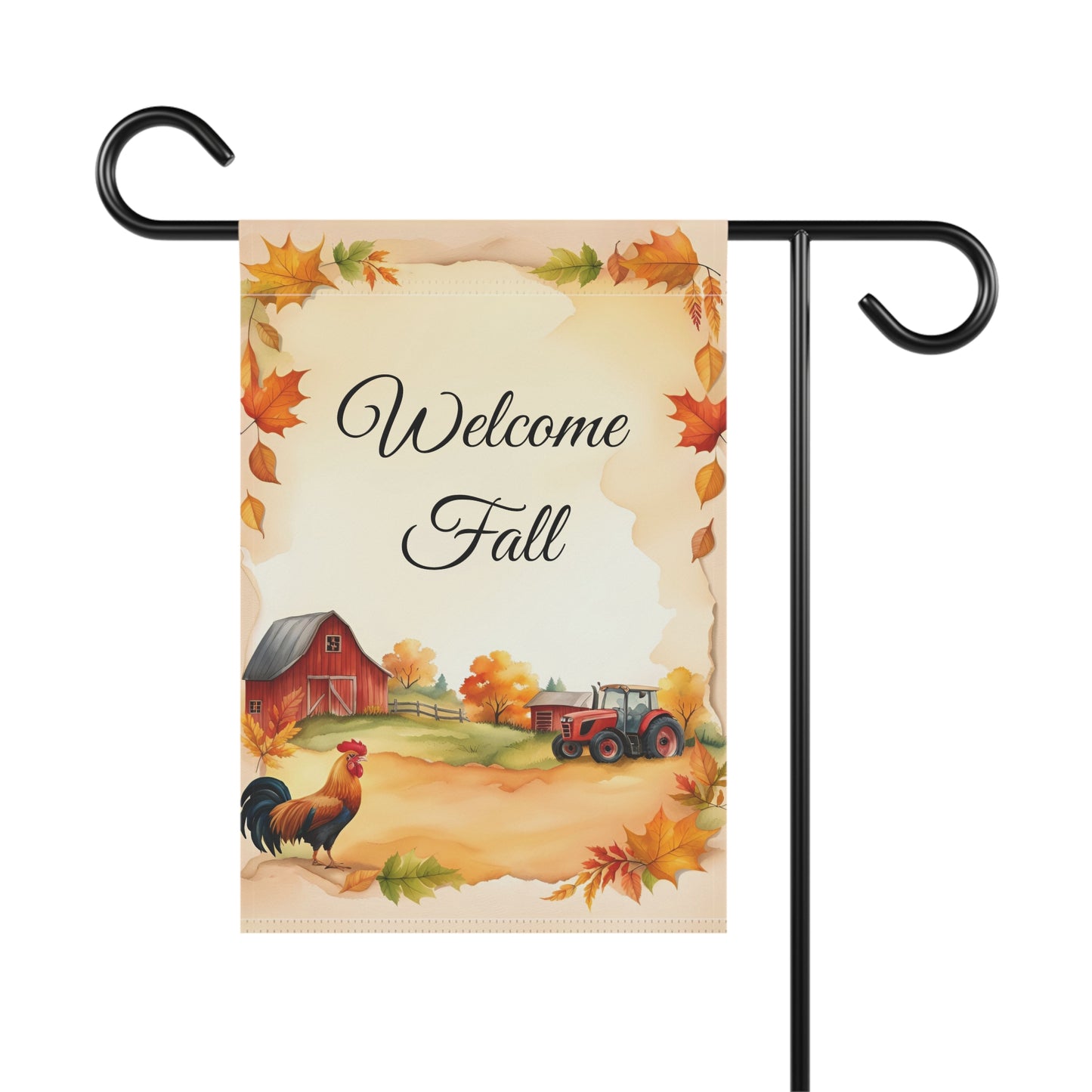 Rustic Farm Scene Welcome Garden Flag
