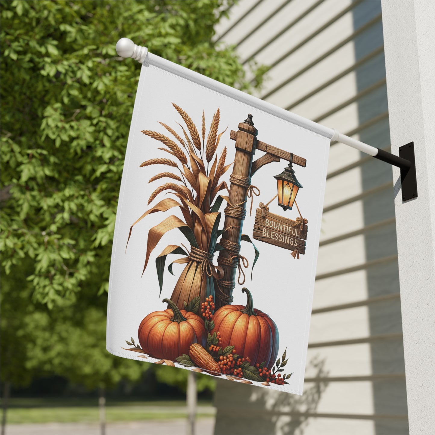 Bountiful Blessings Thanksgiving Garden Flag
