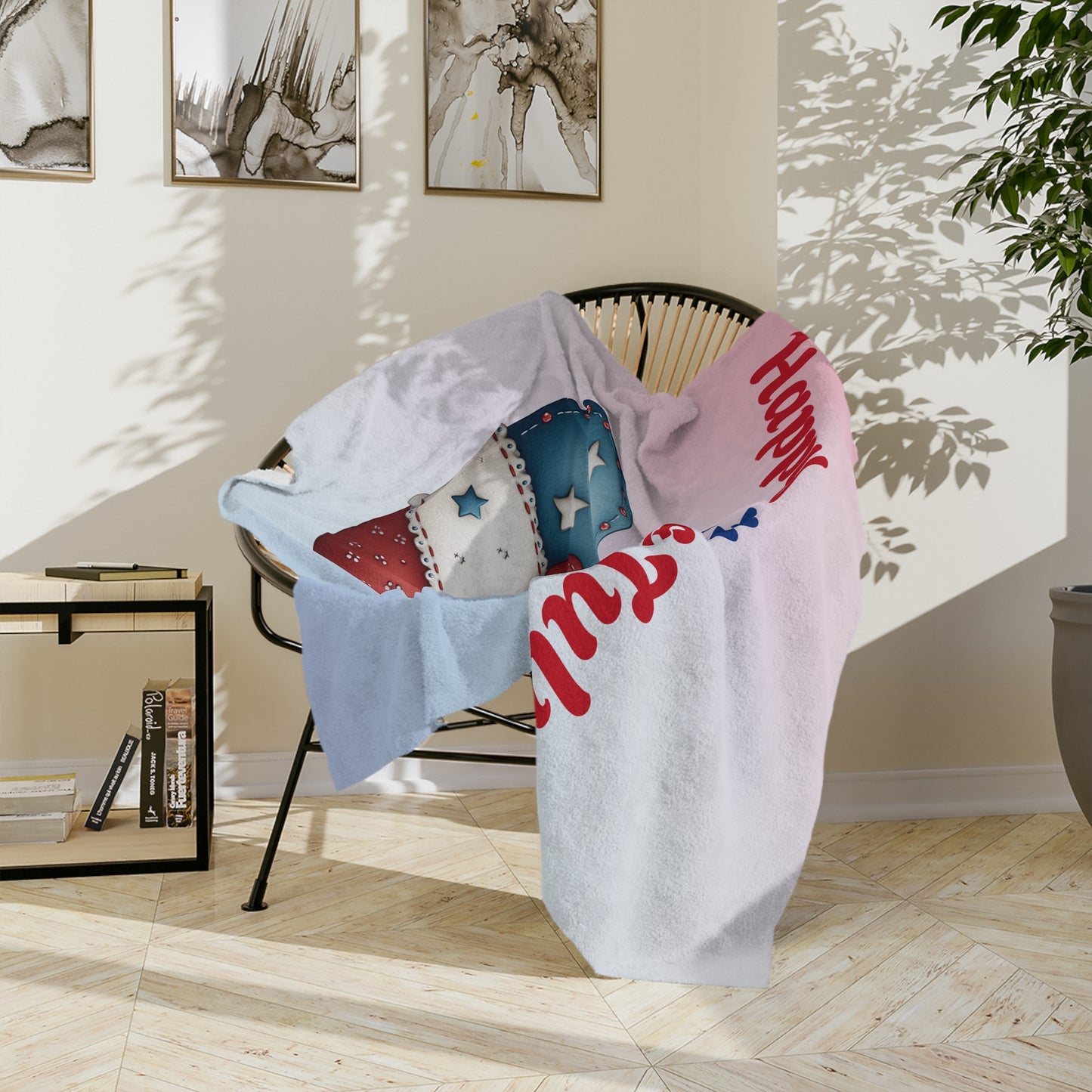Happy 4th of July Patchwork Heart Blanket