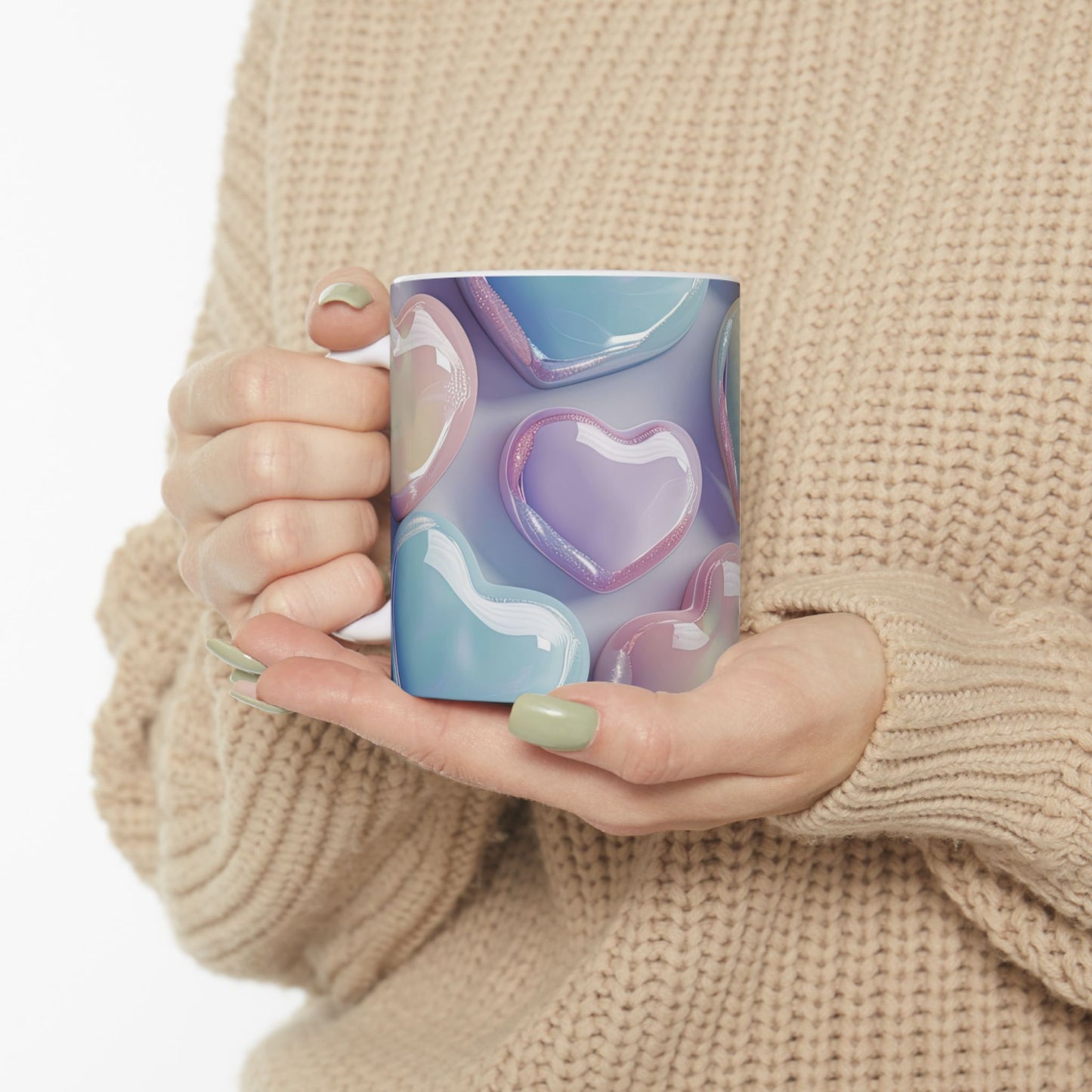 Glossy Bubble Heart Mug