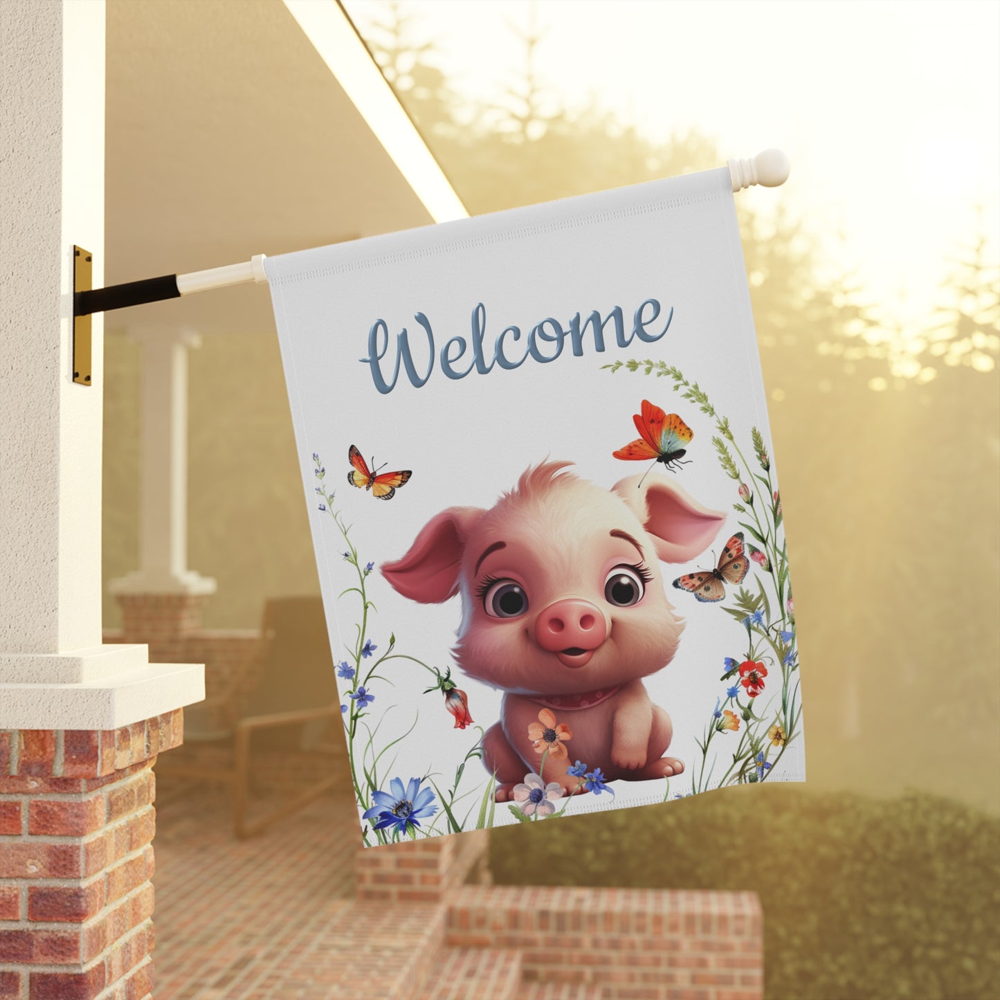 Sweet Little Pig Garden Flag