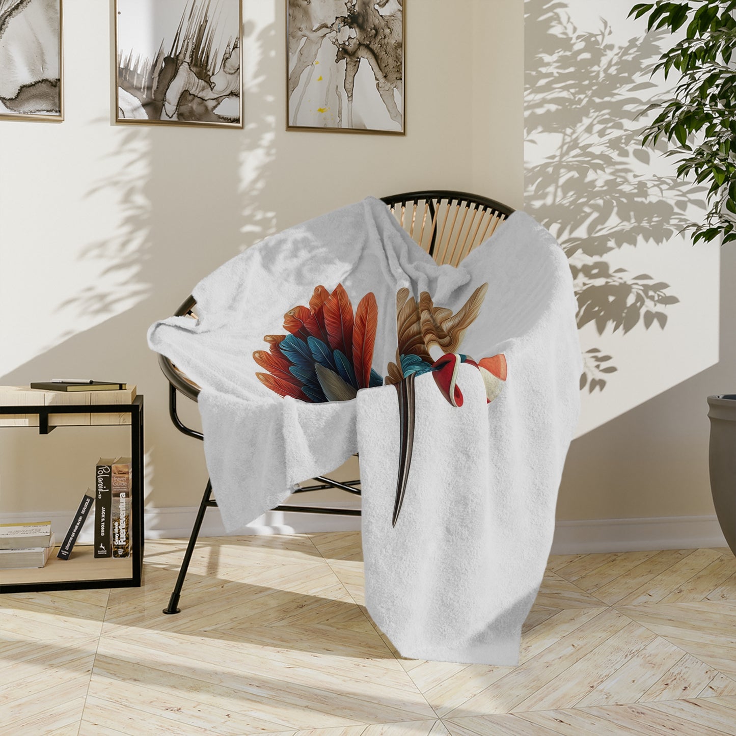 Patriotic Hummingbird Velveteen Plush Blanket