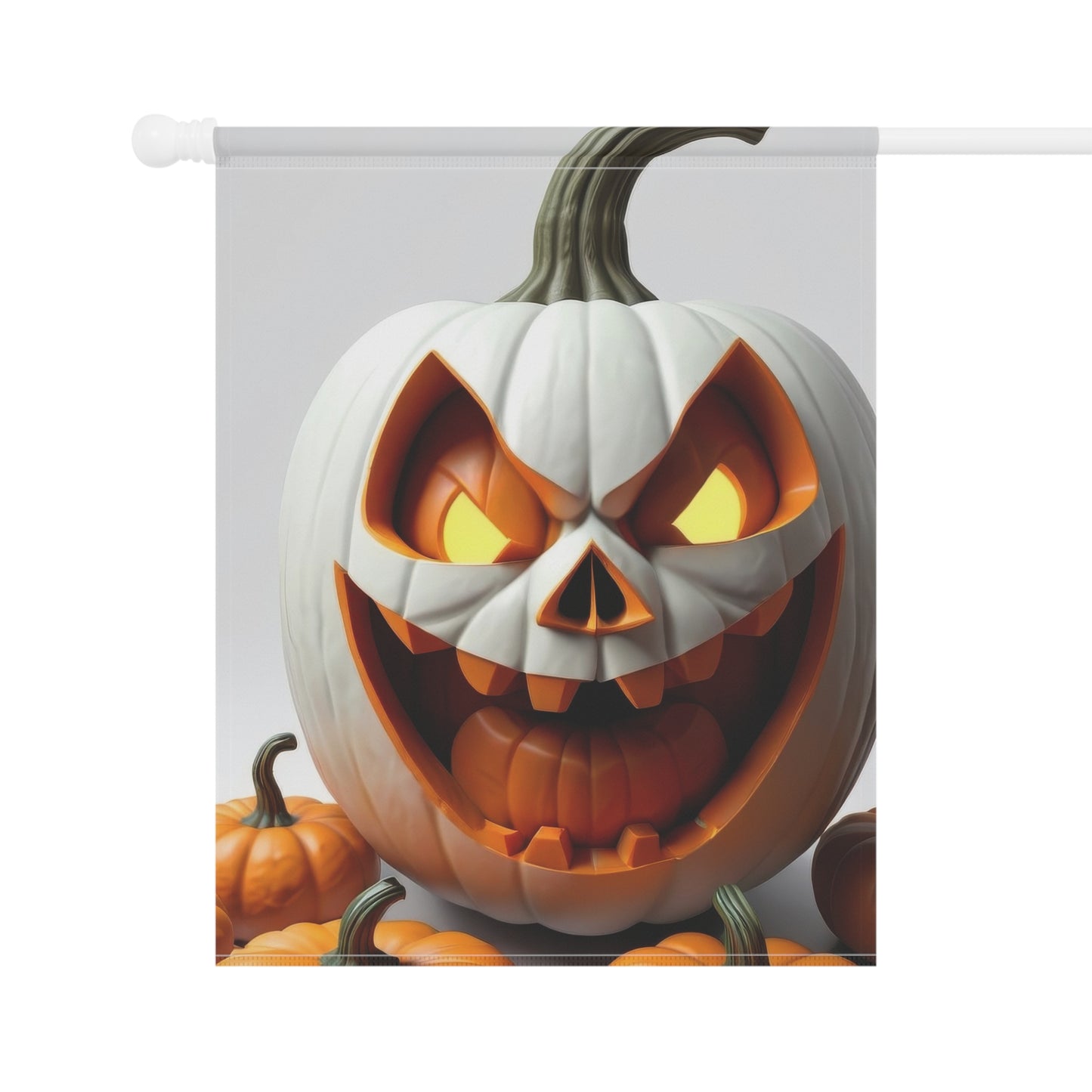 Spooky White Pumpkin Halloween Garden Flag