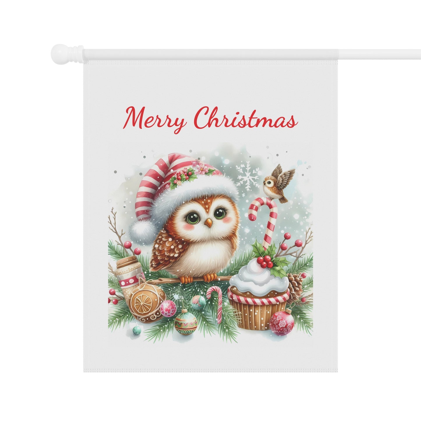 Adorable Santa Owl Garden Flag