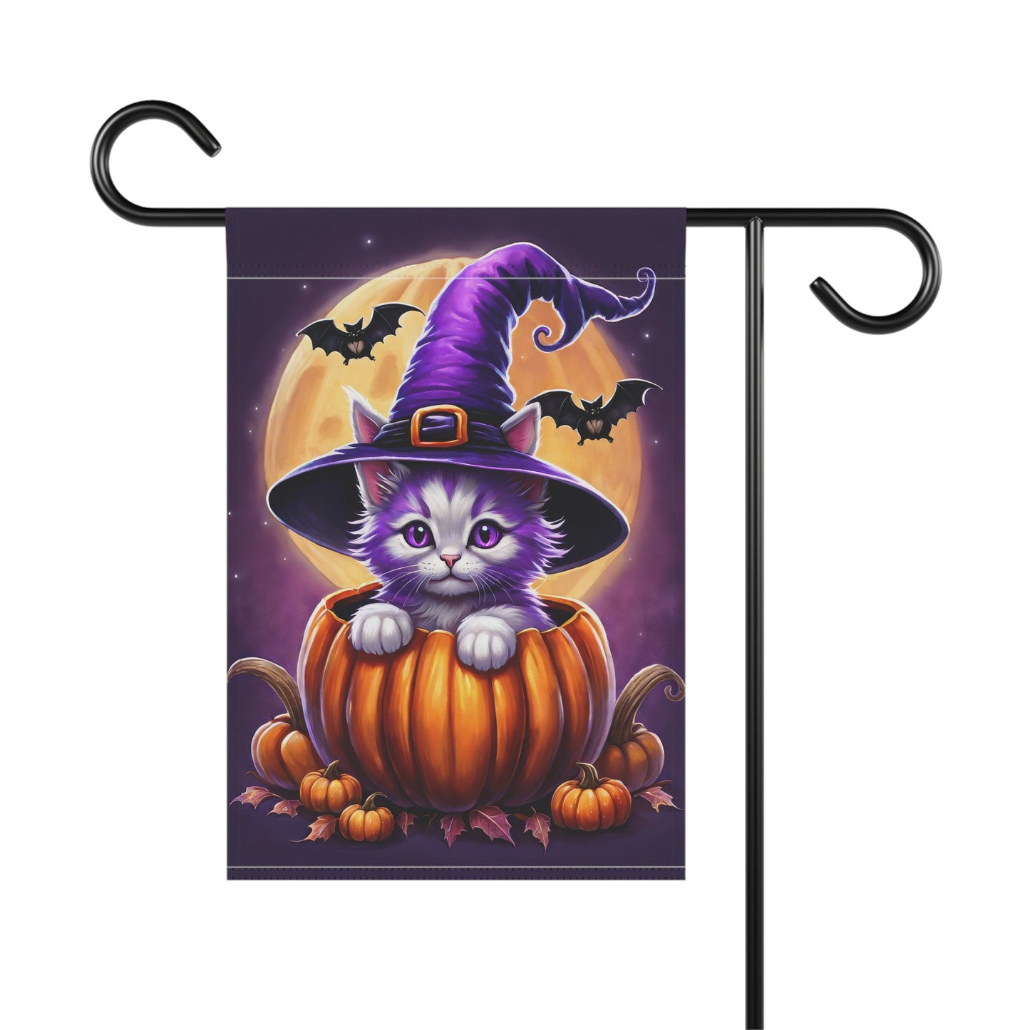 Playful Kitten Halloween Garden Flag/ House Banner