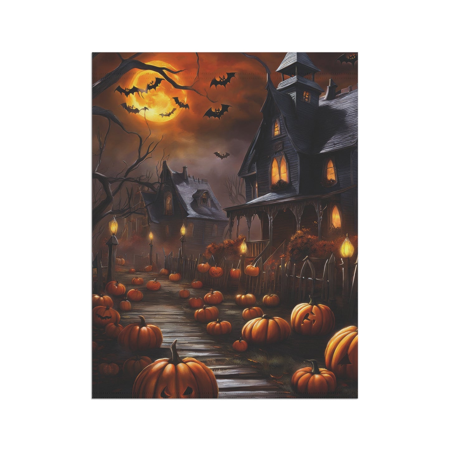 Haunted House Halloween Garden Flag