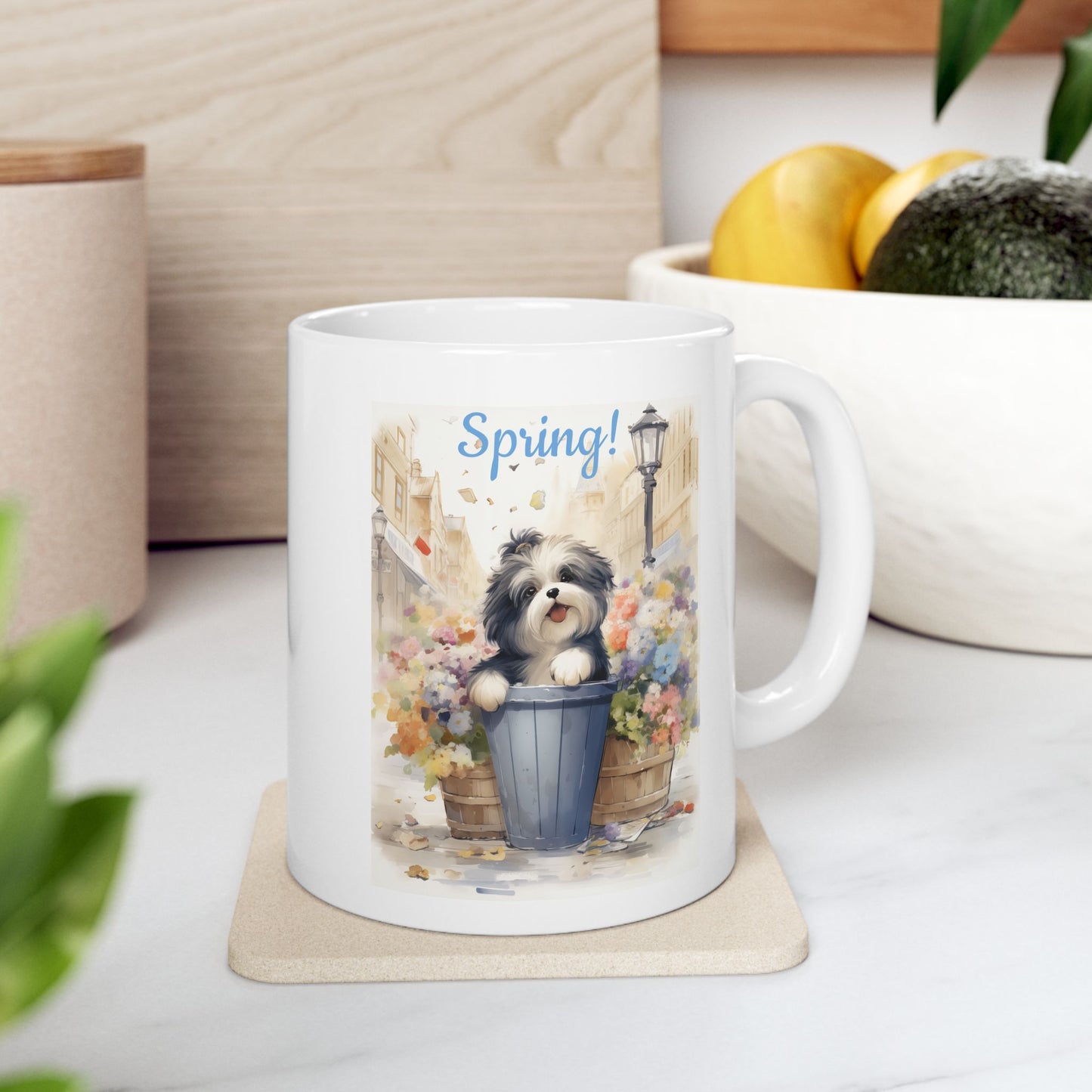 "Spring!" Puppy Coffee Mug