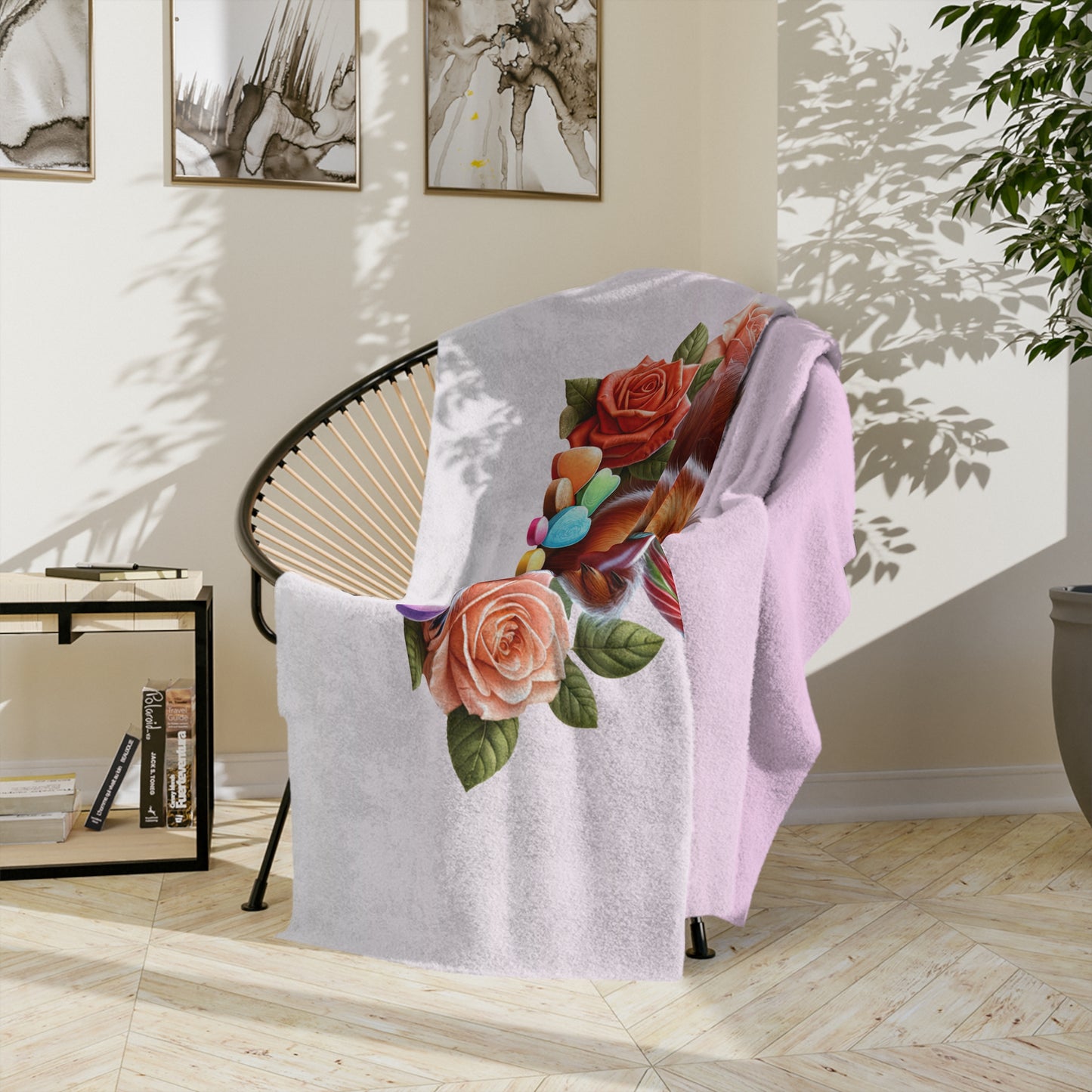 Happy Valentine's Day Squirrel Velveteen Blanket