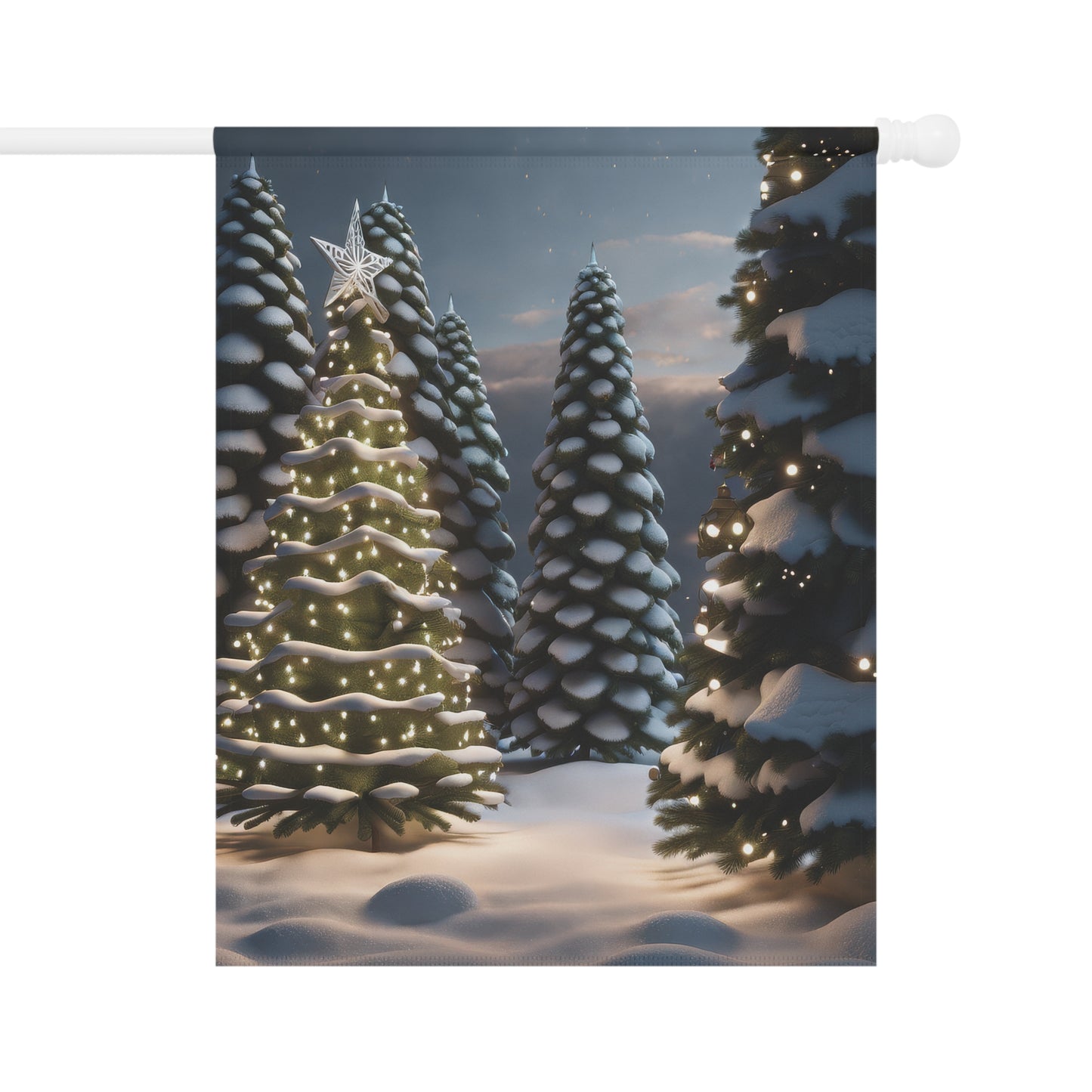 Beautiful Winter Wonderland Holiday Garden Flag/ House Banner