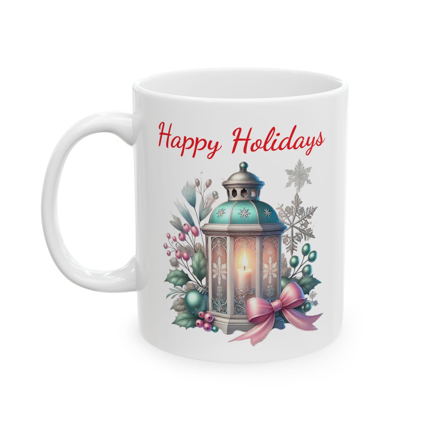 "Happy Holidays" Lantern Coffee Mug