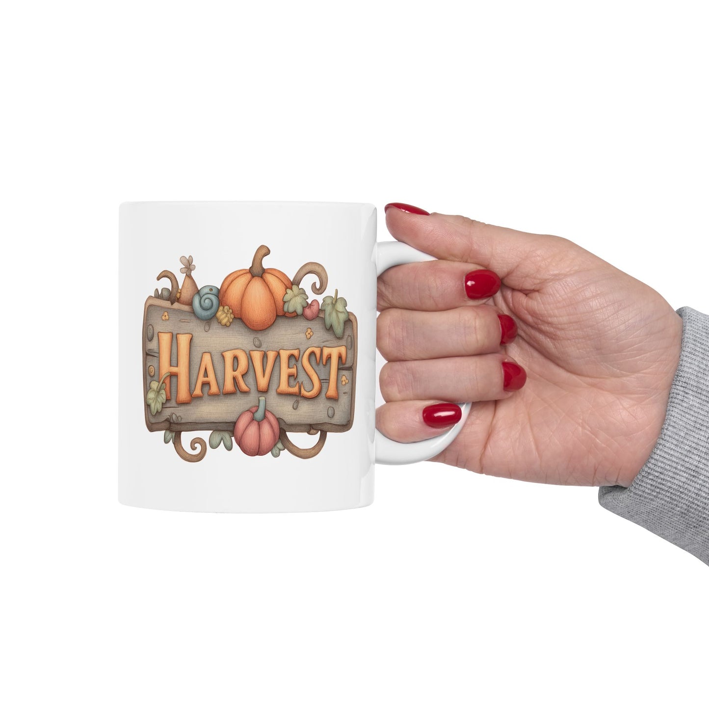 Rustic Harvest Sign Ceramic Mug