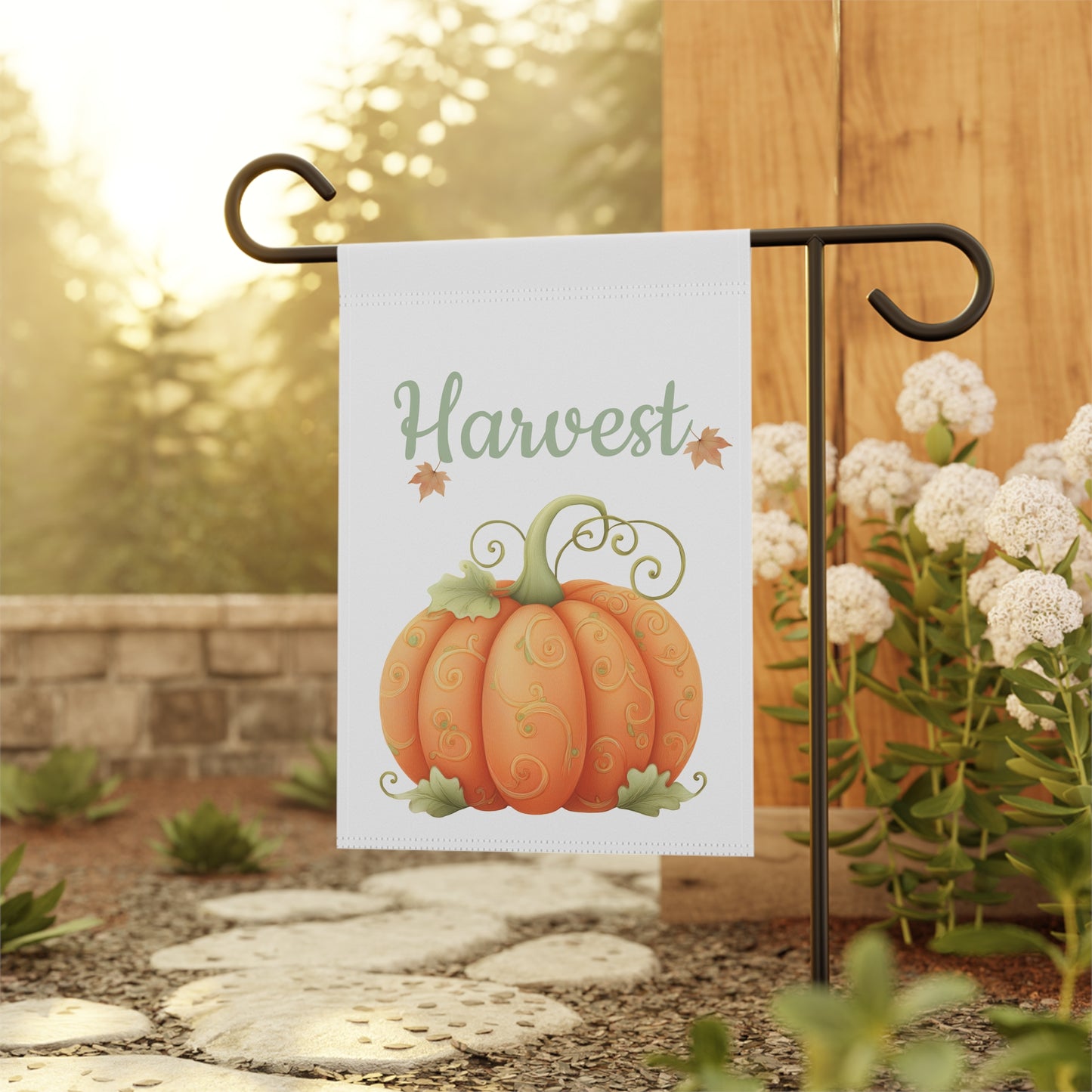 Elegant Pumpkin Garden Flag