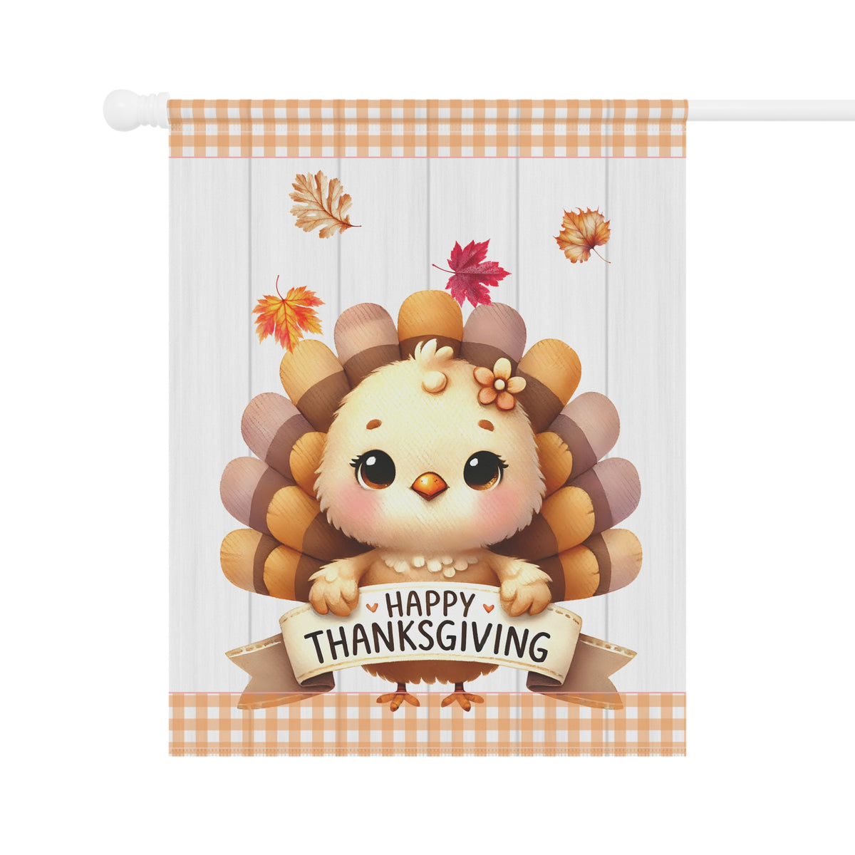 Cute Baby Turkey Thanksgiving Garden Flag