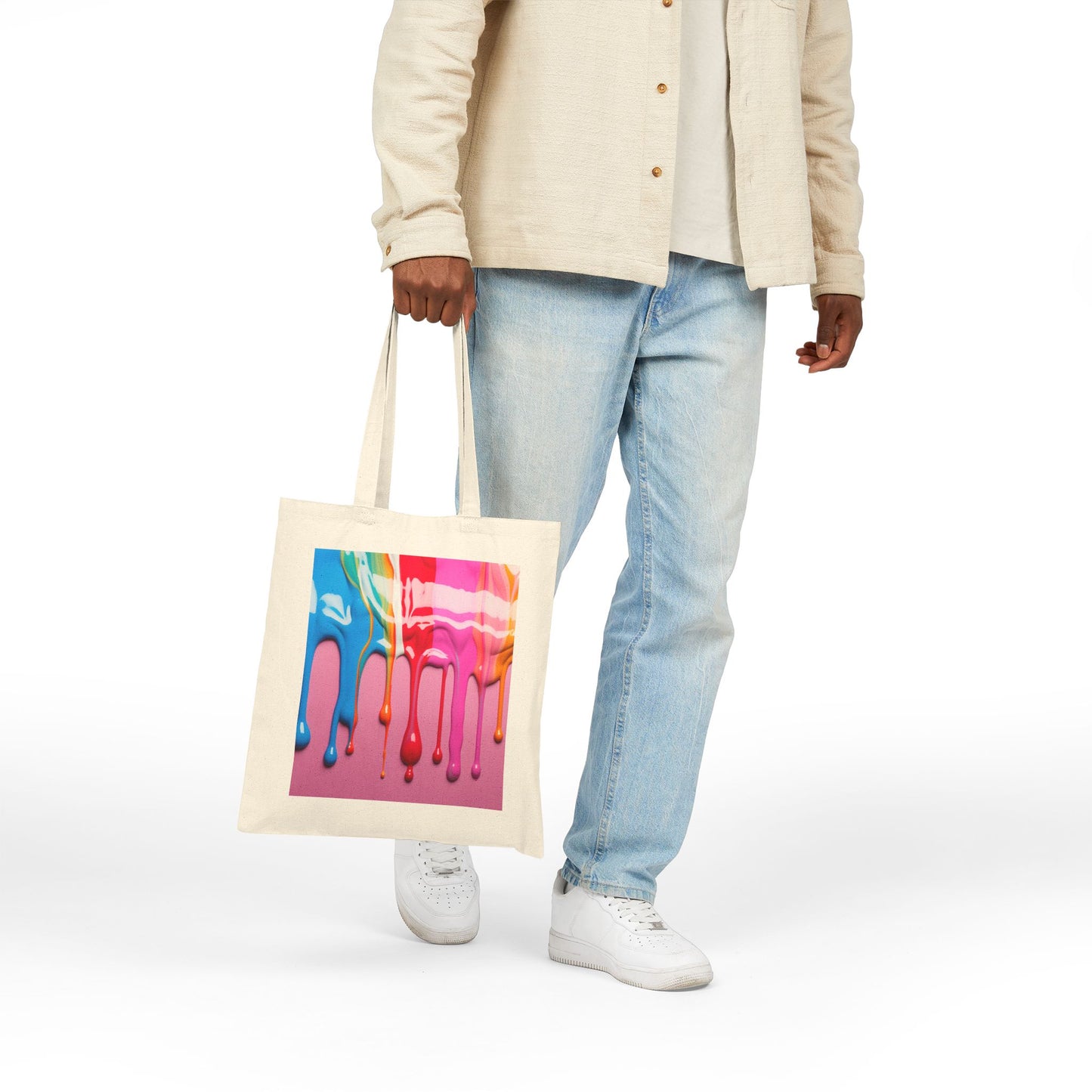 Abstract Paint Drip Canvas Tote Bag