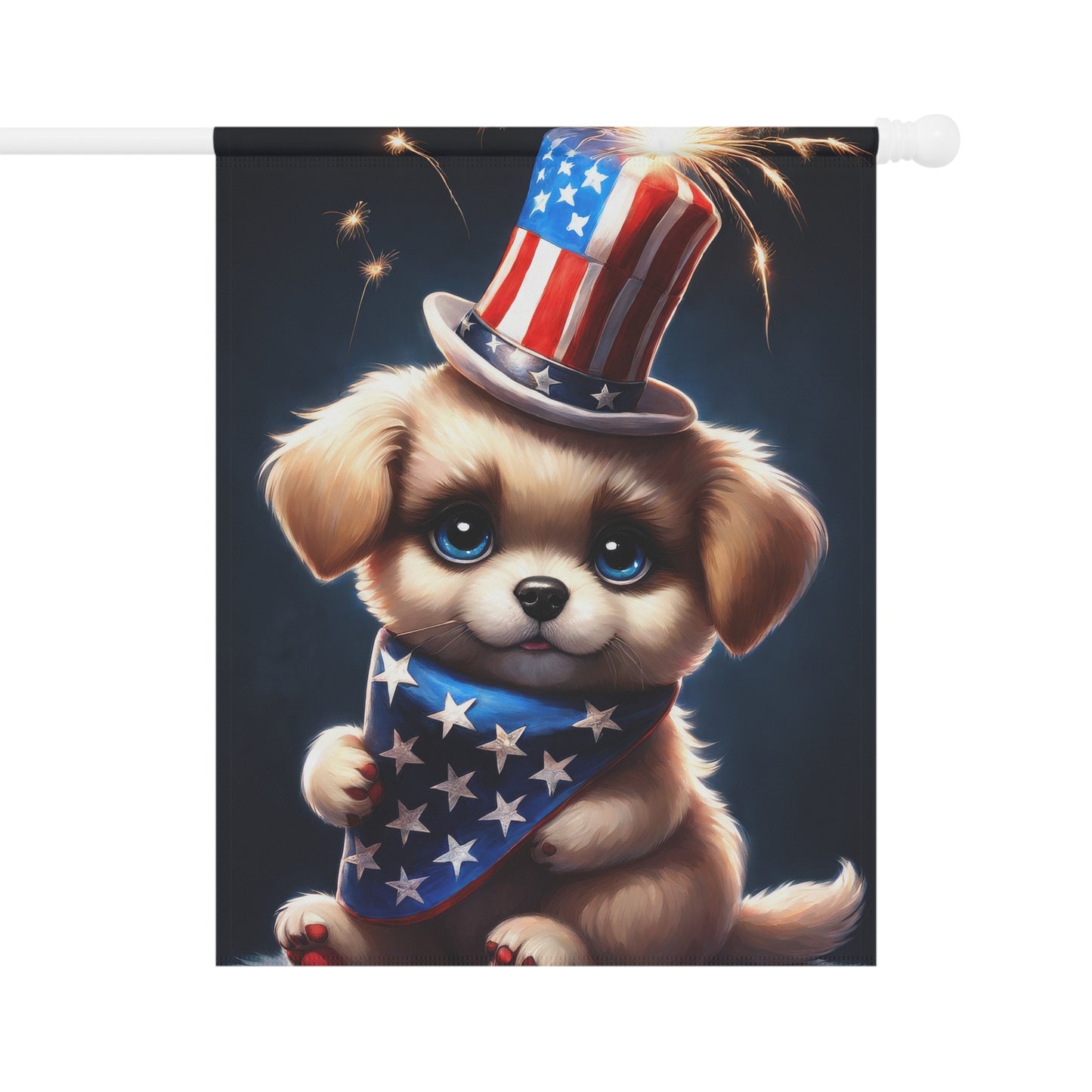 4th of July Puppy Garden Flag/House Banner