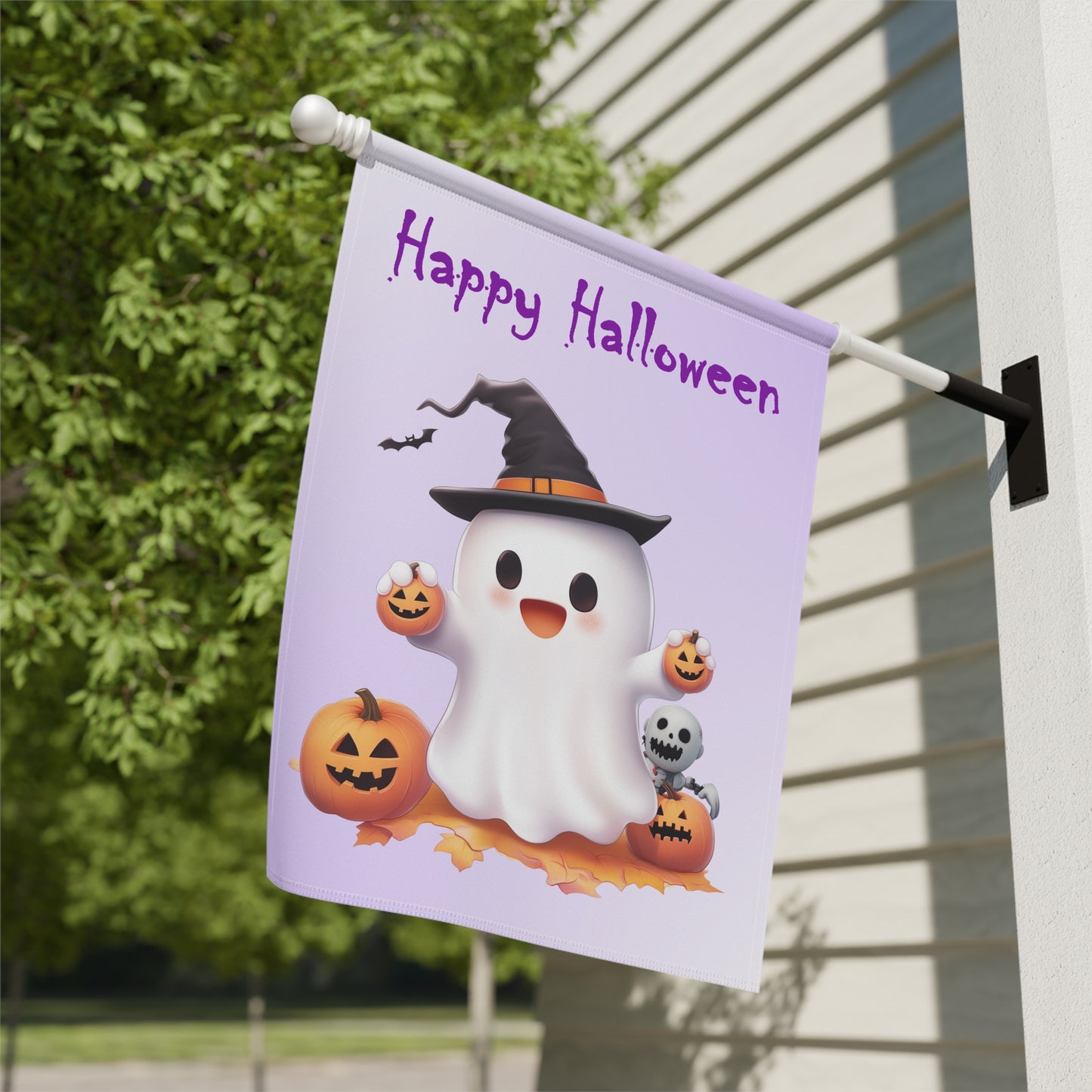Cute Ghost Halloween Garden Flag