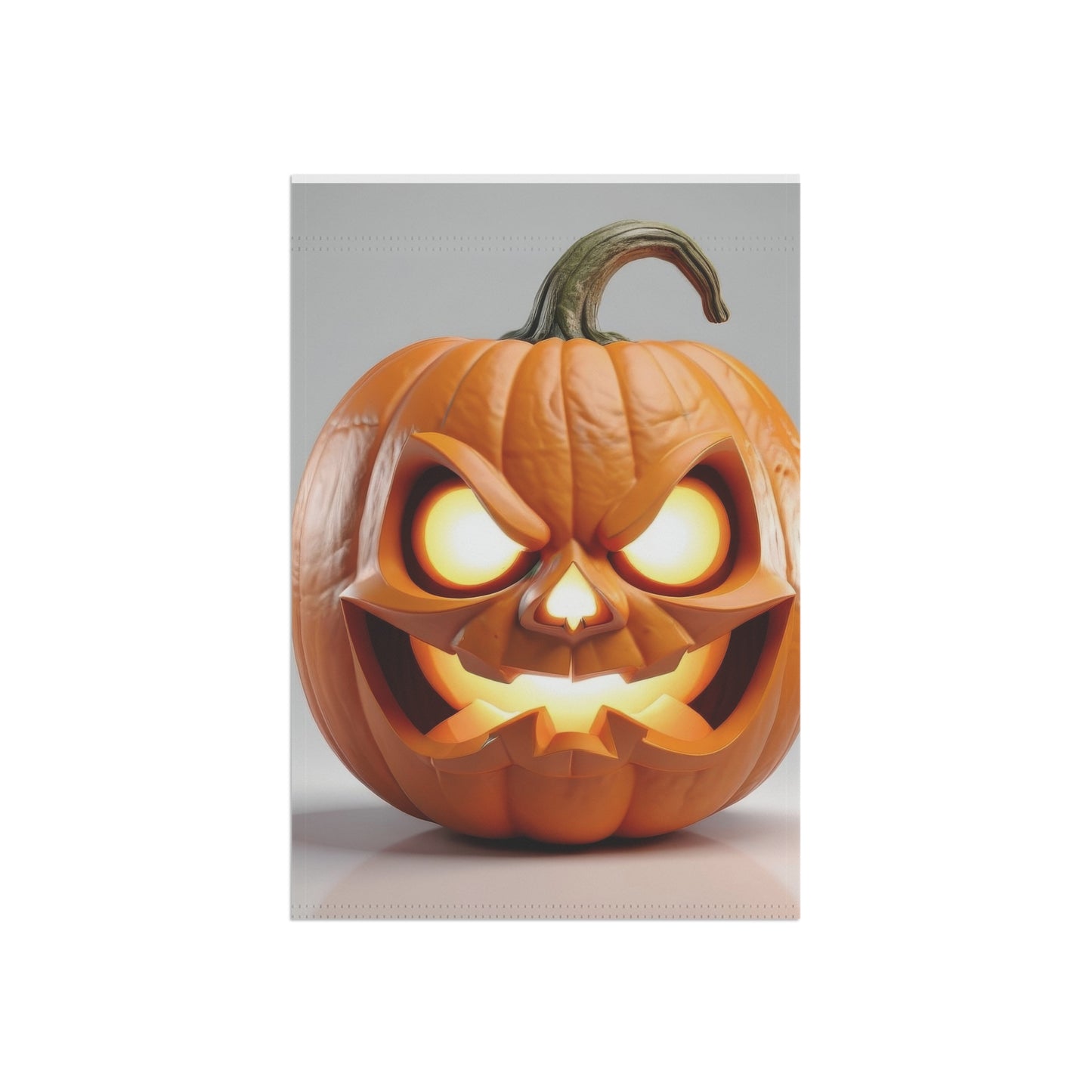 Glowing Angry Jack-O'-Lantern Garden Flag