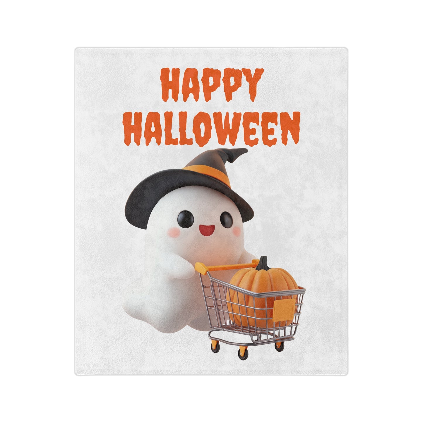 Cute Ghost Shopping Plush Blanket