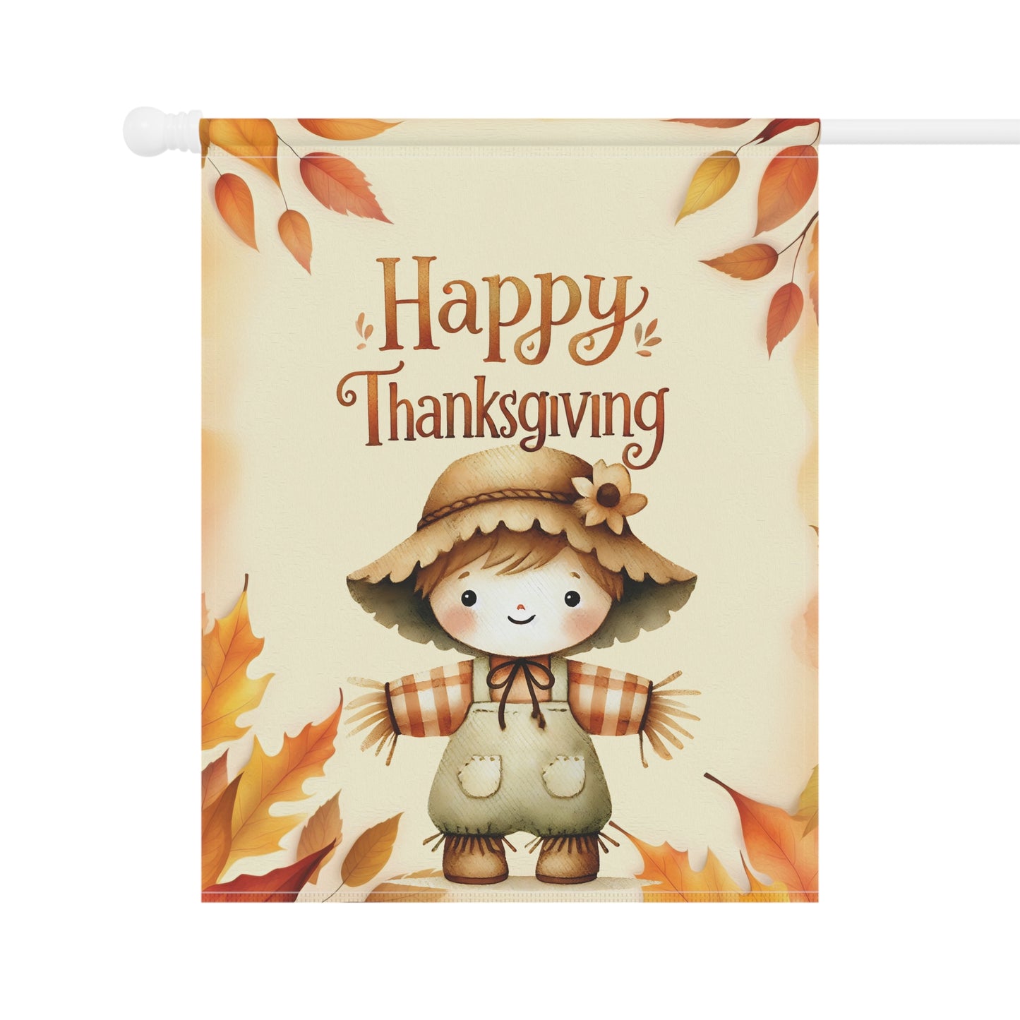 Cute Scarecrow Thanksgiving Garden Flag