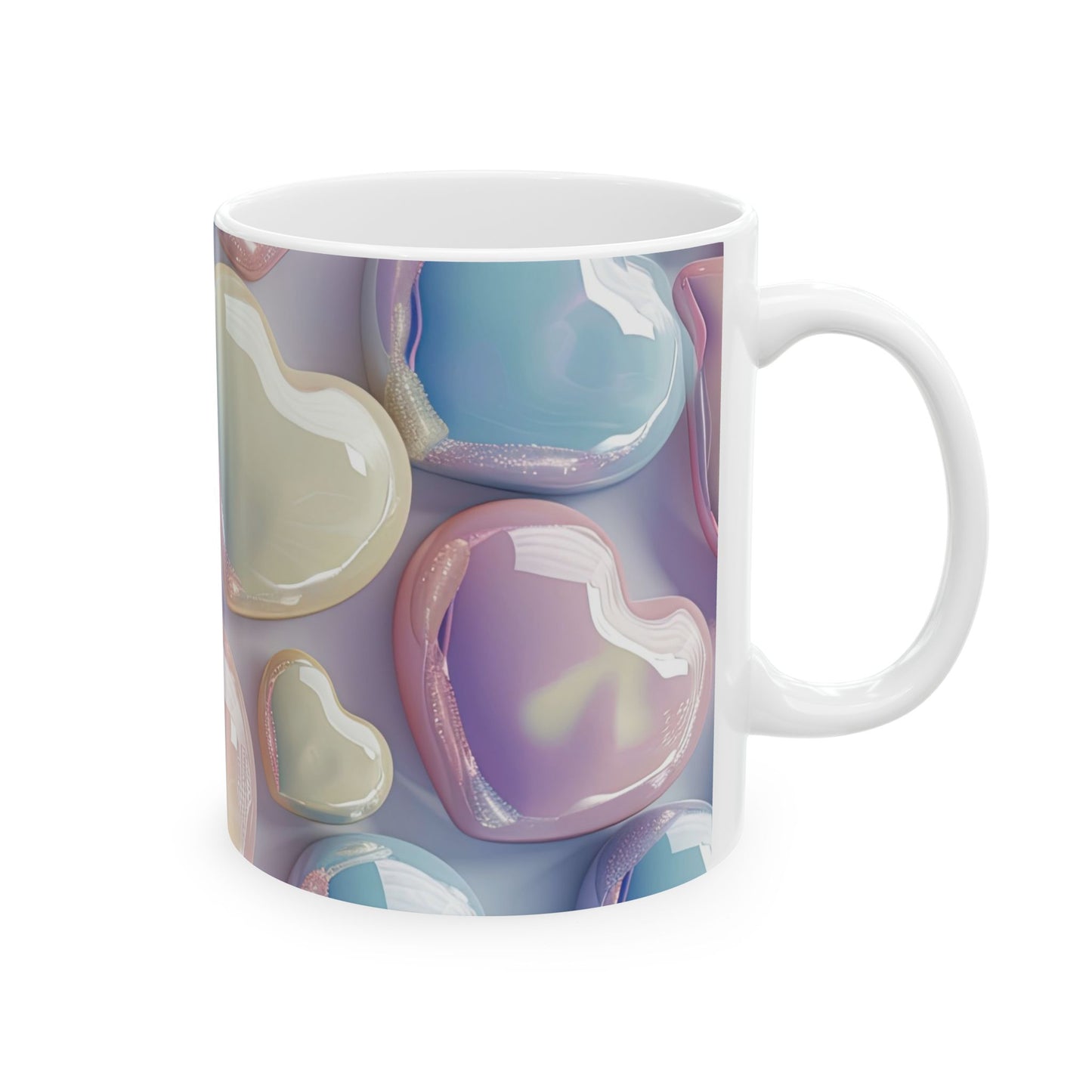 Glossy Bubble Heart Mug