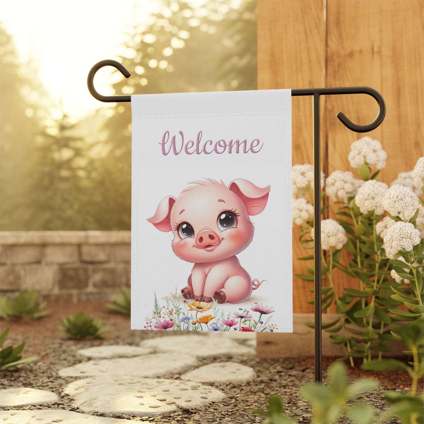 Adorable Little Pig Garden Flag