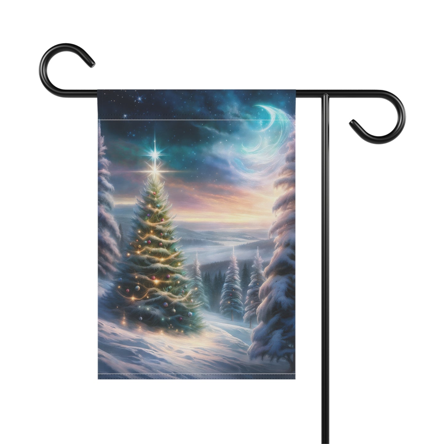Majestic Winter Scene Holiday Garden Flag/ House Banner