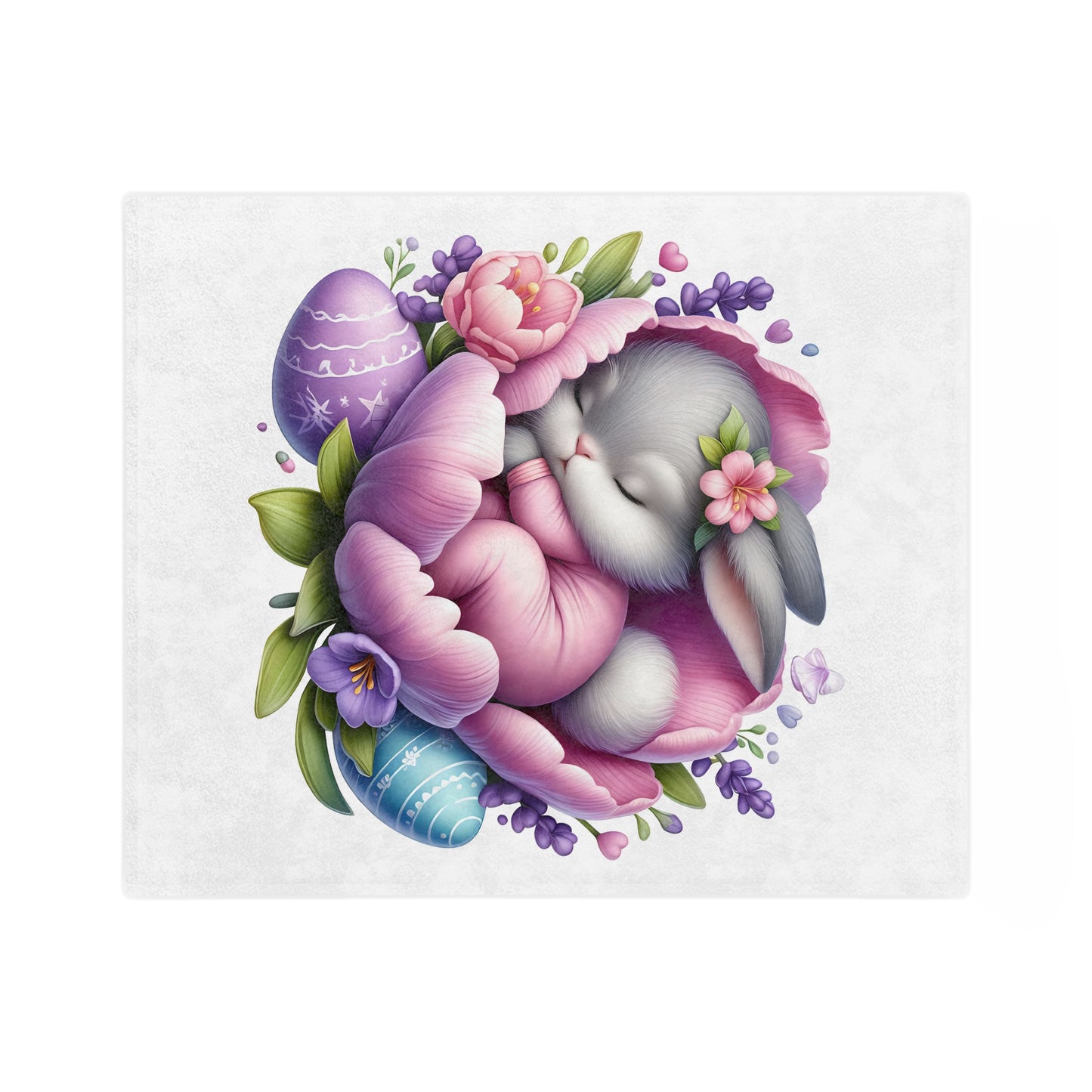 Sweet Dreams Sleeping Bunny Lightweight Velveteen Blanket