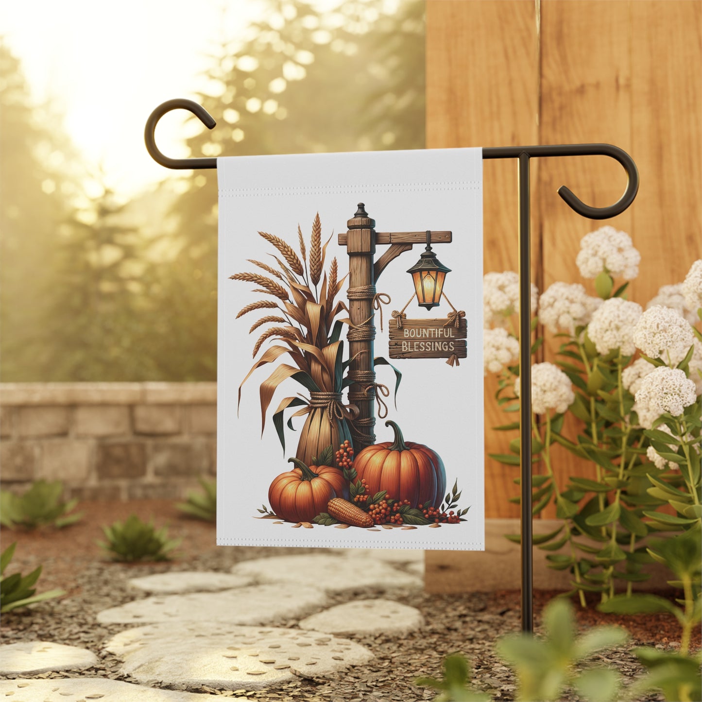 Bountiful Blessings Thanksgiving Garden Flag