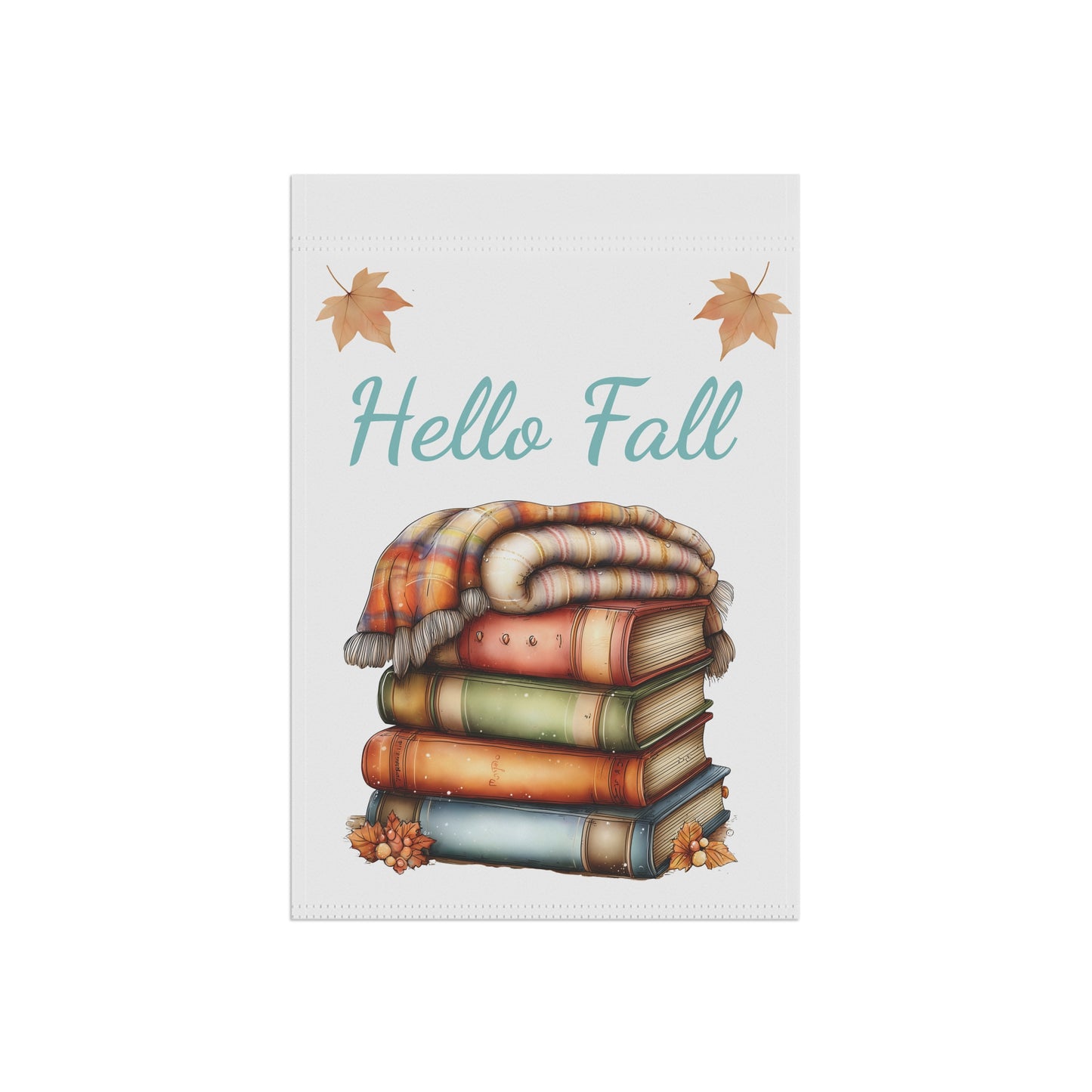 Cozy Book Stack Garden Flag