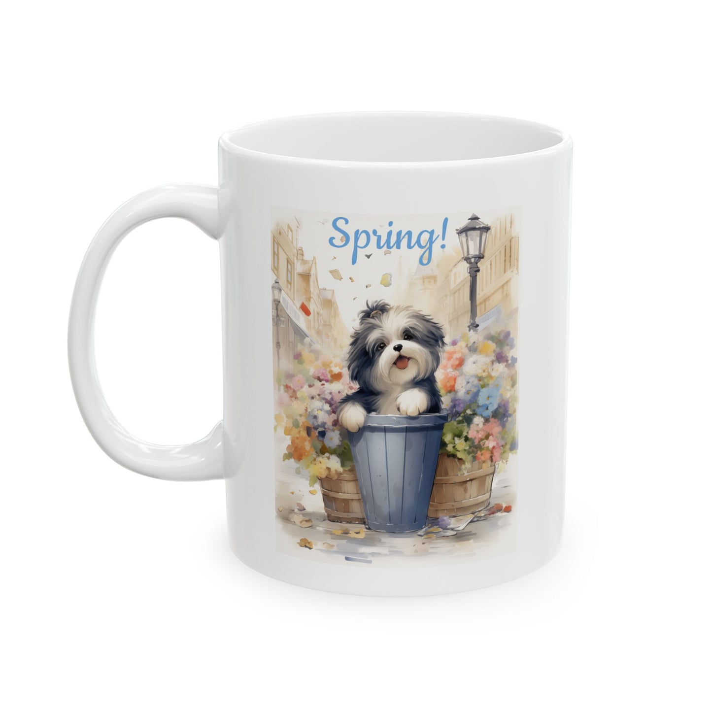 "Spring!" Puppy Coffee Mug