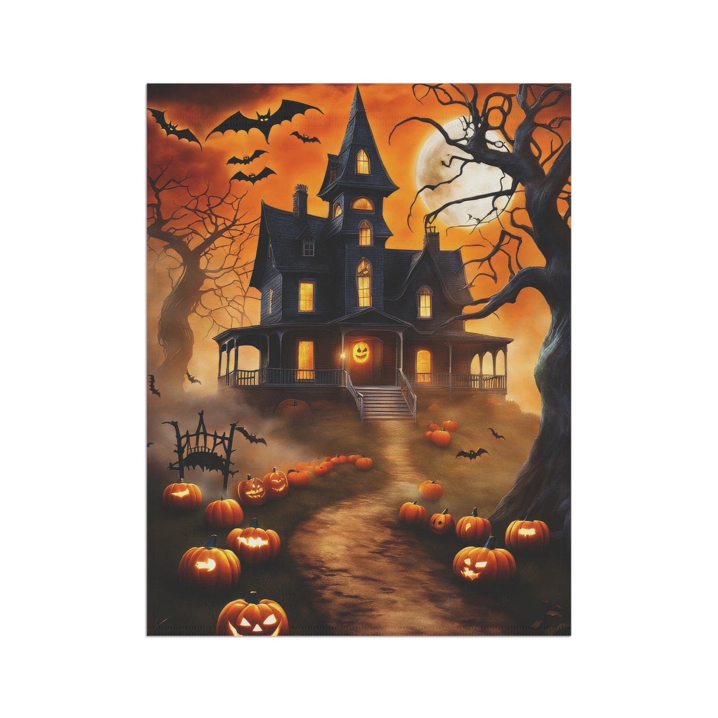 Haunted House on a Hill Garden Flag/ House Banner