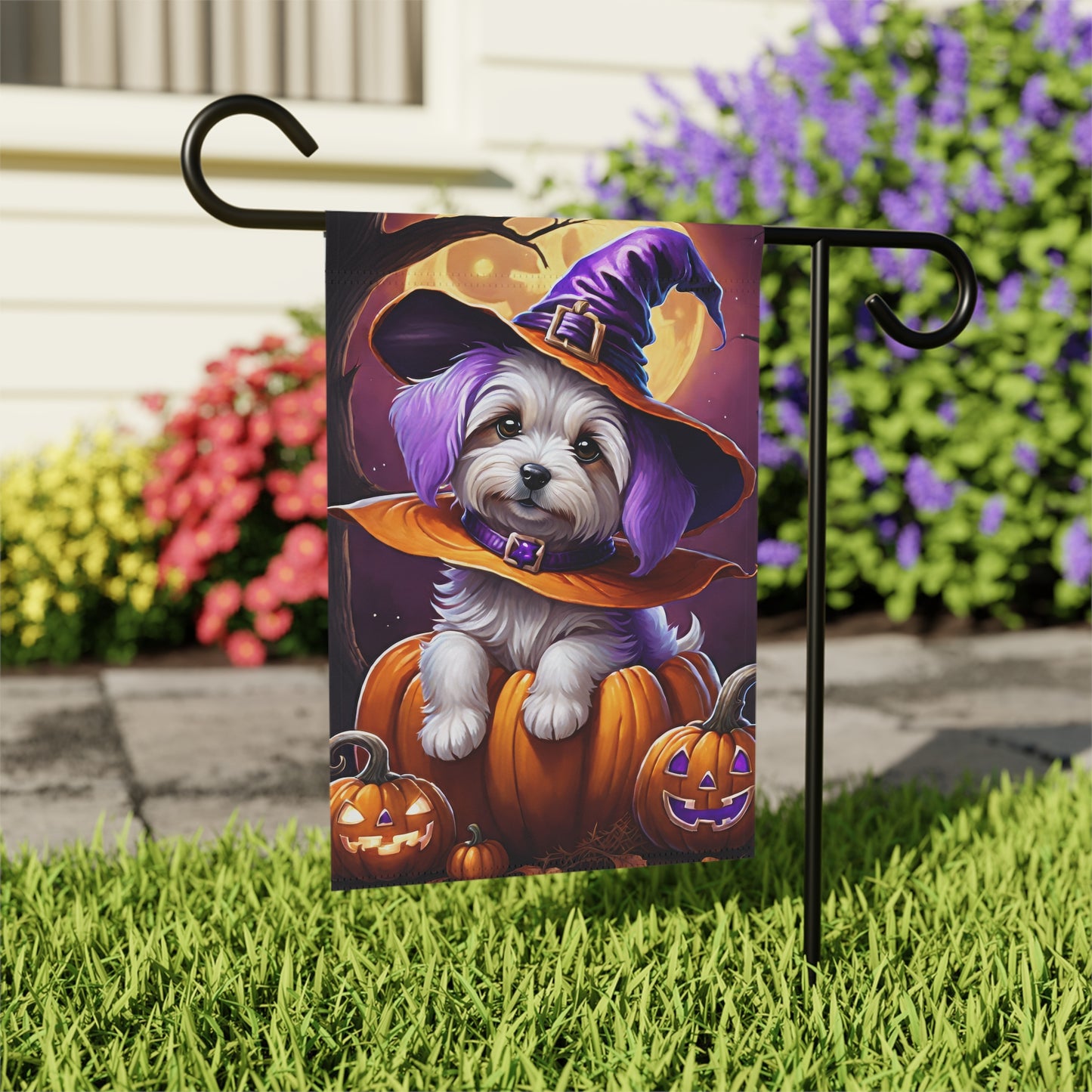 Cute Halloween Dog Garden Flag/ House Banner