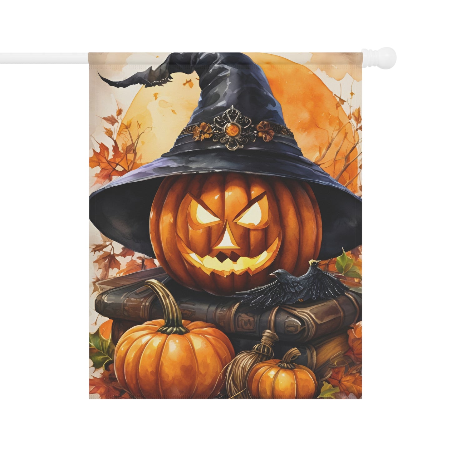Halloween Witch Pumpkin Garden Flag