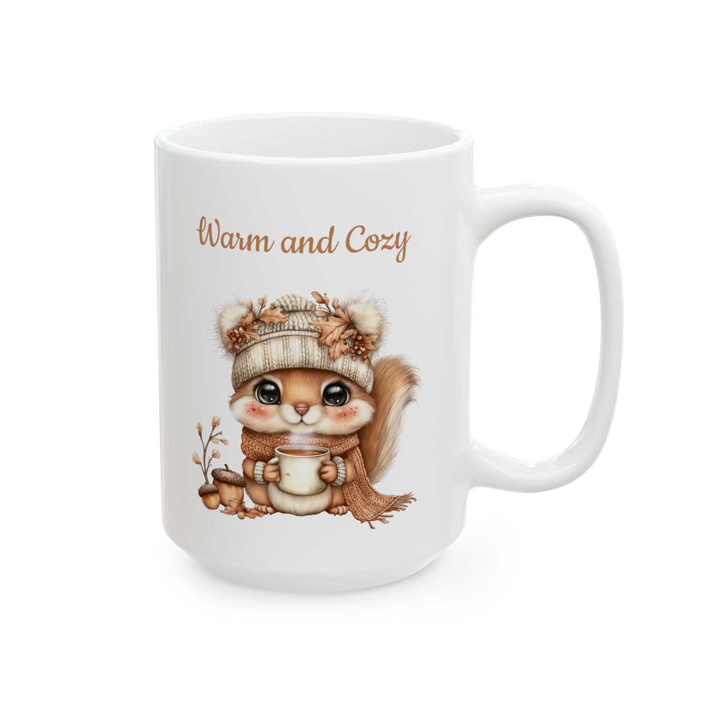 Warm and Cozy Squirrel Ceramic Coffee Mug