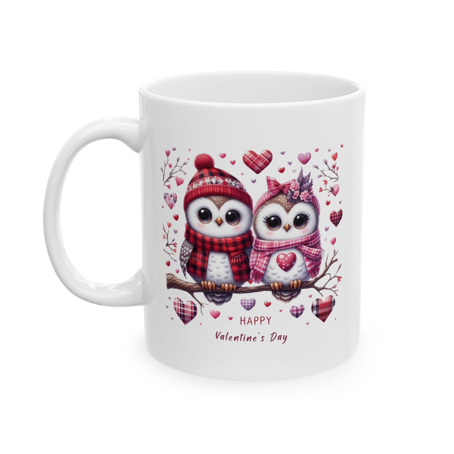 "Happy Valentine's Day" Owl Coffee Mug