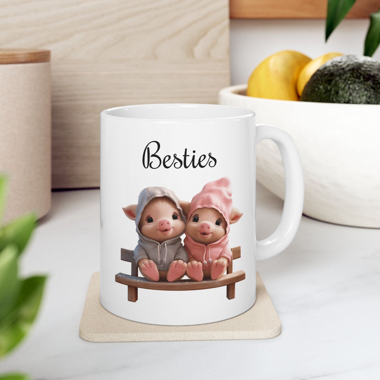 Adorable "Besties" Piglets Coffee Mug