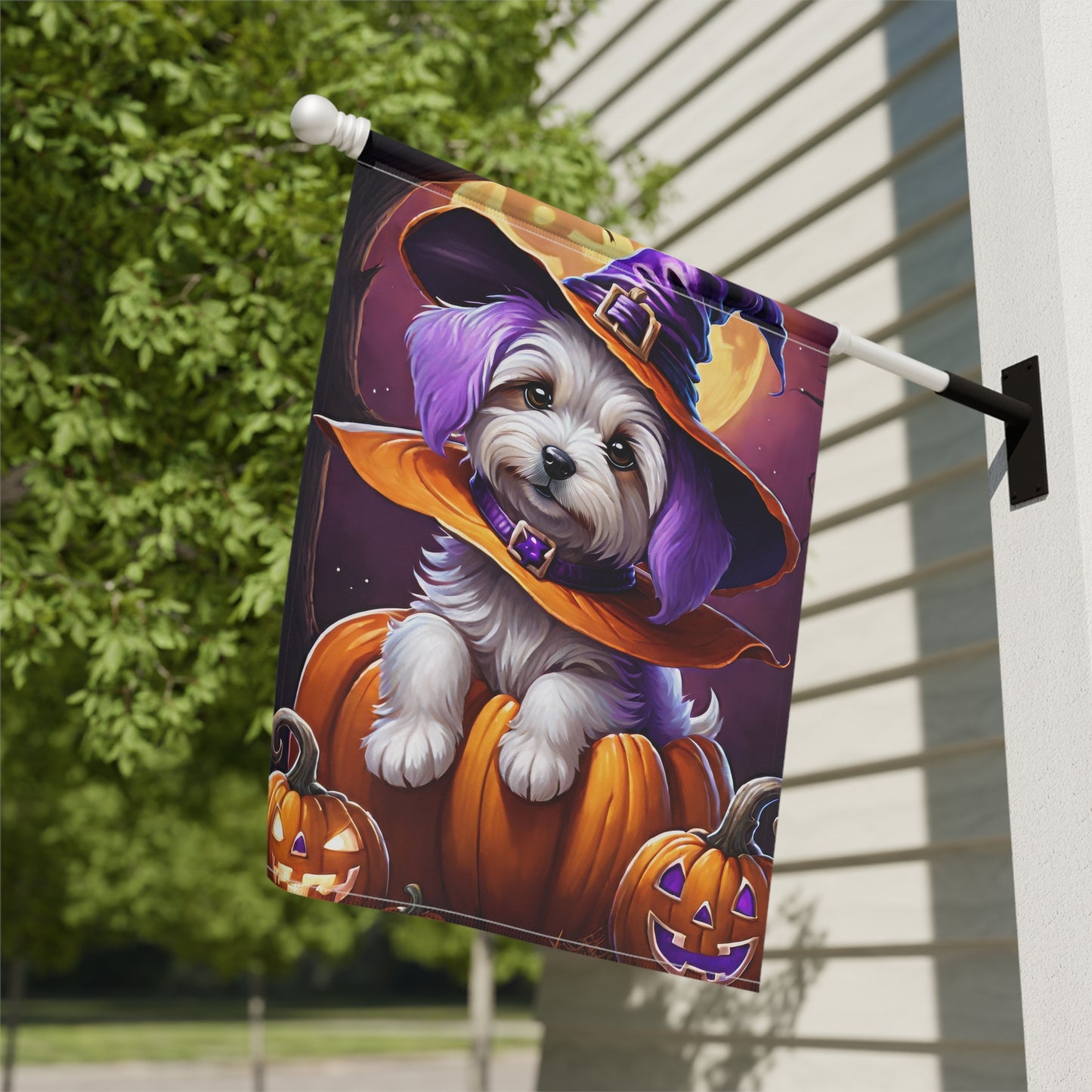 Cute Halloween Dog Garden Flag/ House Banner