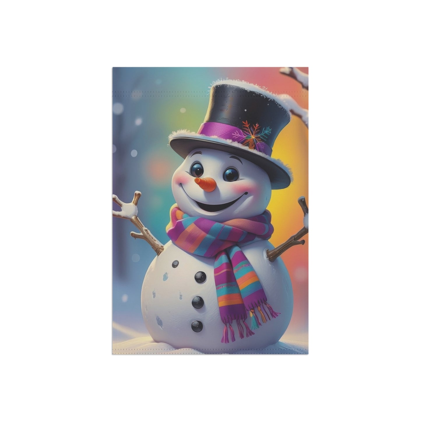 Vibrant & Cheerful Snowman Garden Flag
