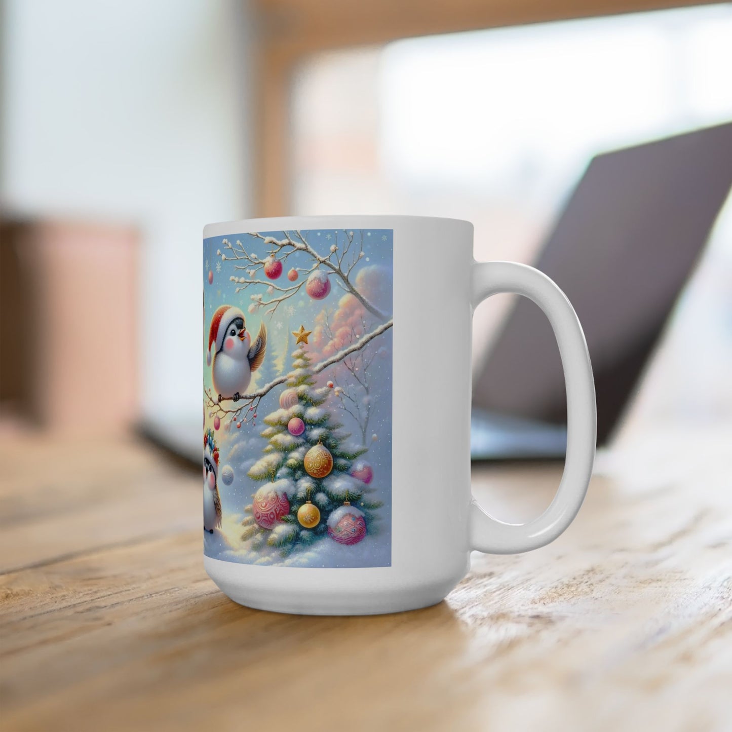 Adorable Christmas Birds Coffee Mug
